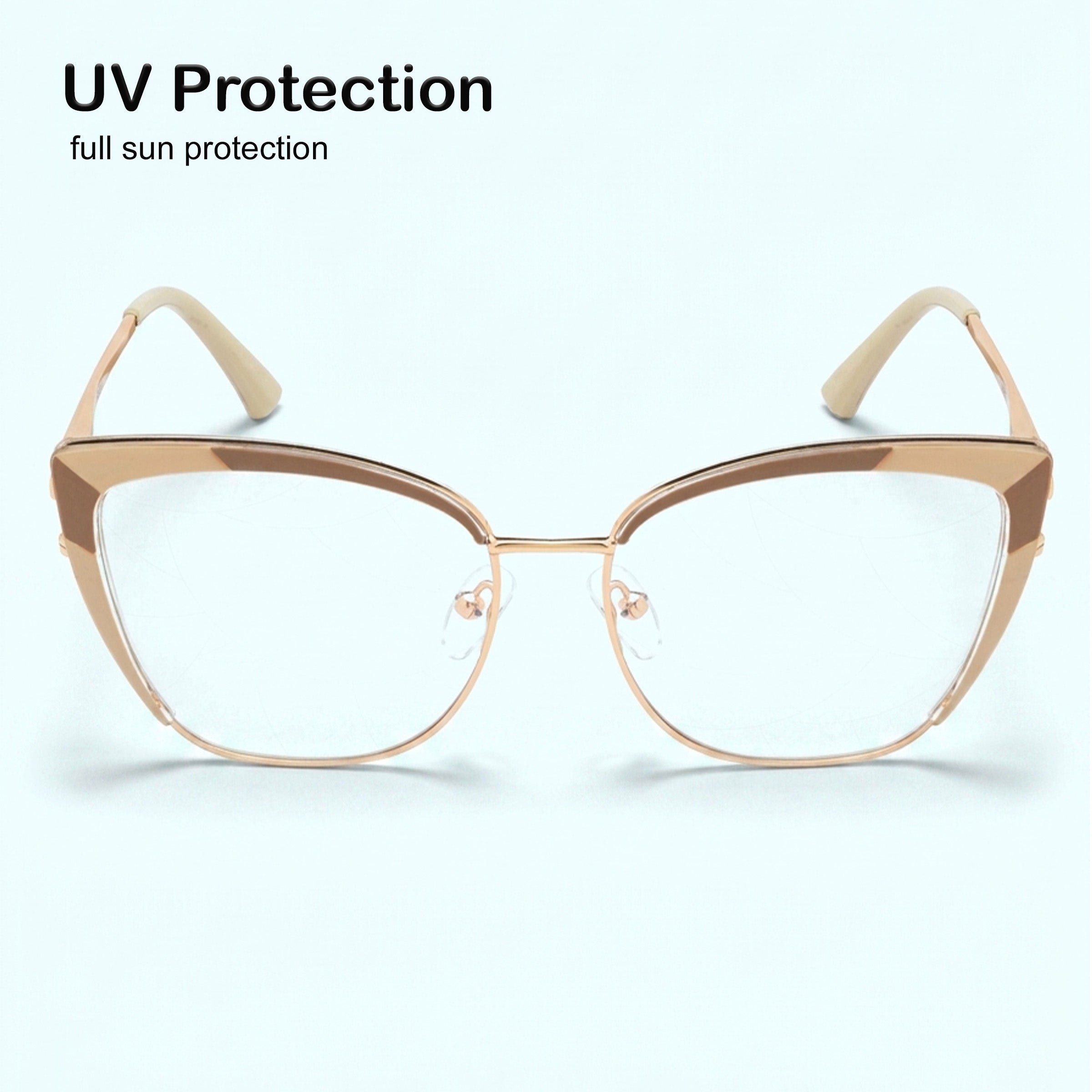 PERKEY Full Rim Cat Eye Blue Light Cut & Antiglare Computer Eyeglasses For Women - OPTL0018-C3