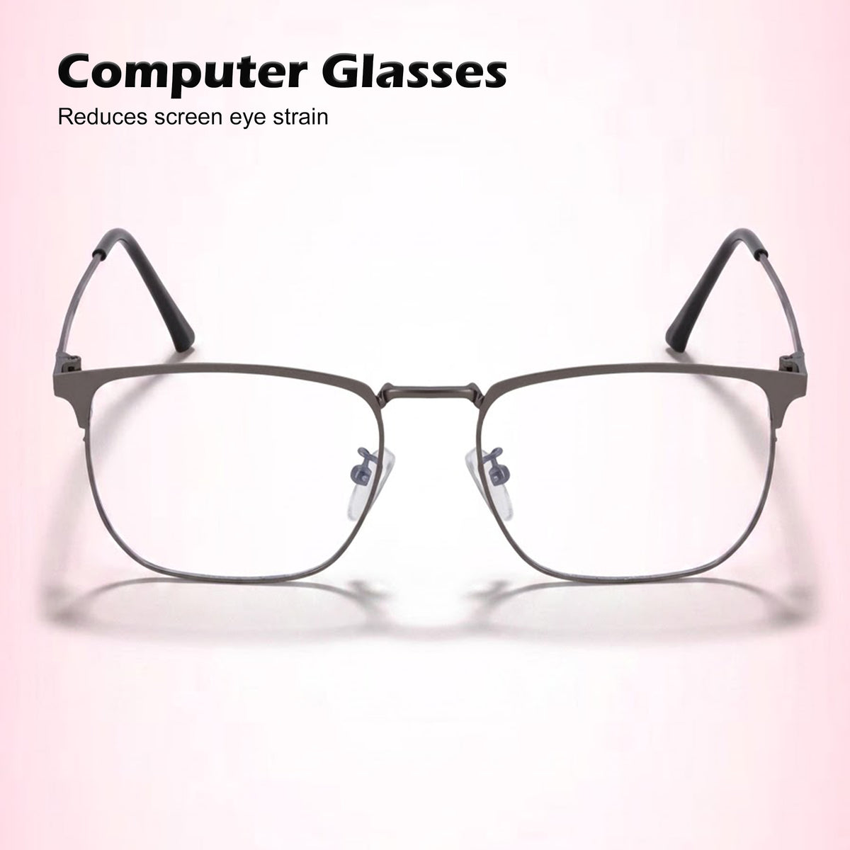 Royal Son Square Matte Black  Blue Light Blocking Spectacles Frames Men Women - SF0086-C1