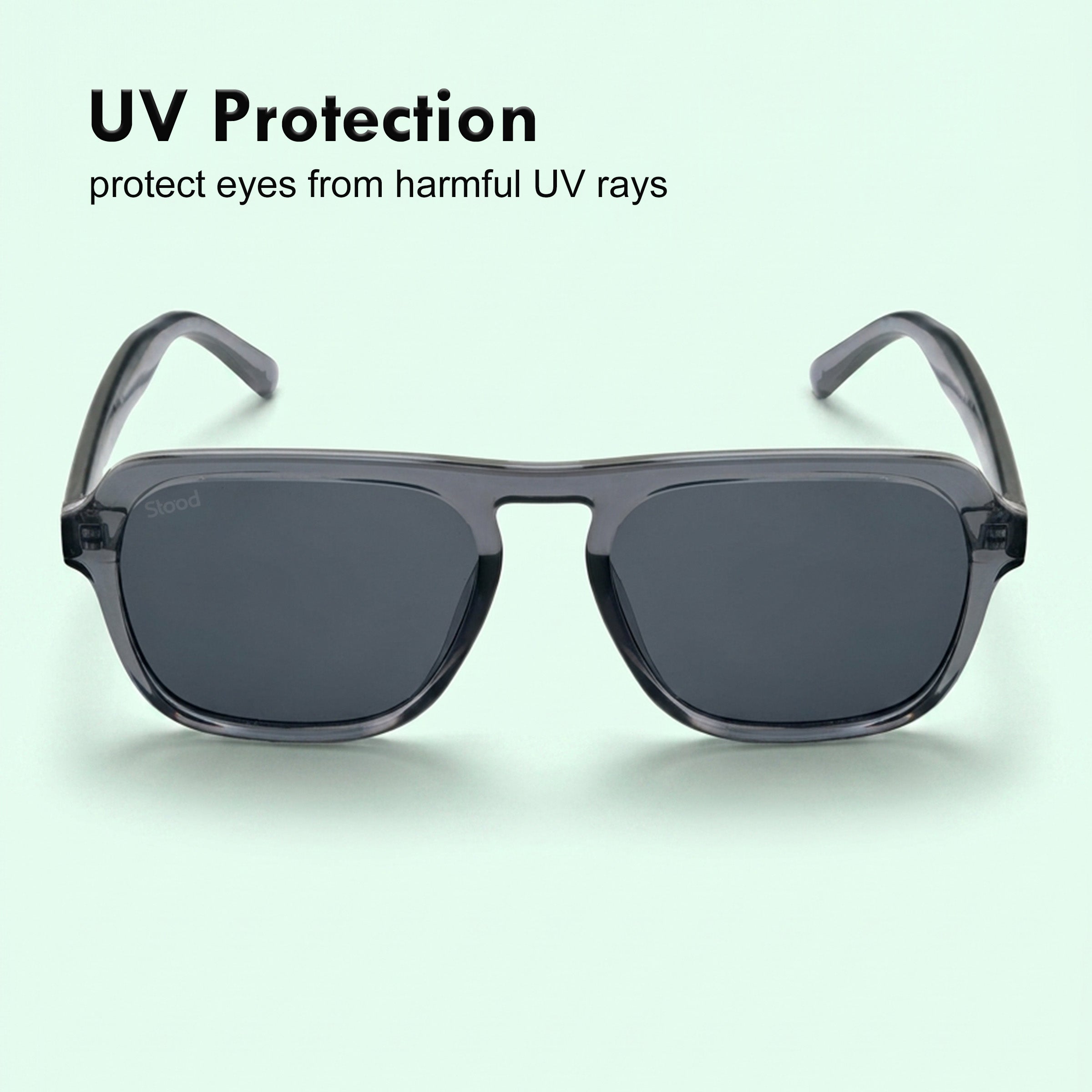 Stood Retro Square Black UV Protection Chashma For Men & Women New Style – SG-STD0024-C2