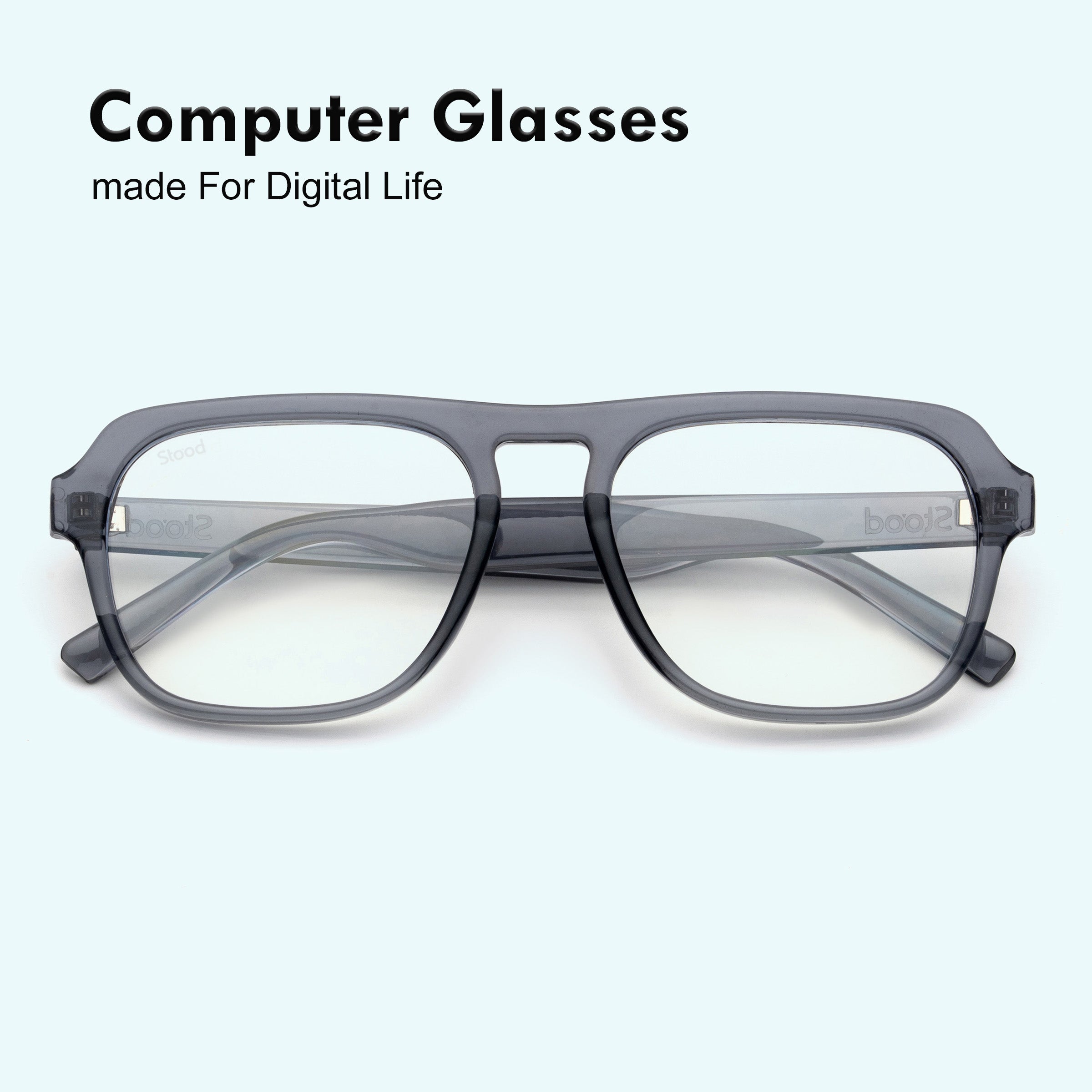 Stood Square Anti Glare Spectacles Frames For Men & Women – SF-STD0024-C2