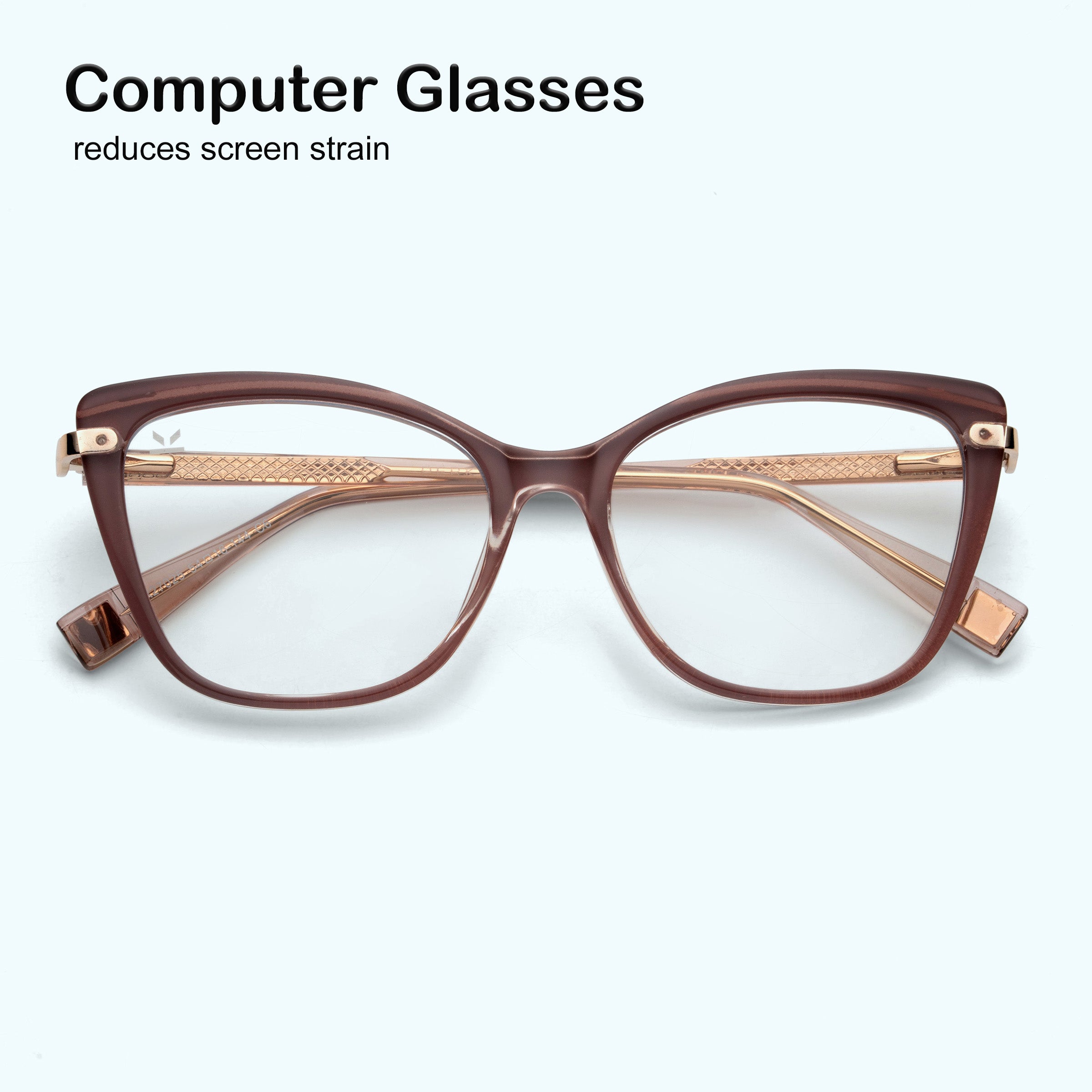 Perkey Square Cat Eye Protection Anti Glare Computer Glasses For Women – OPTL0027-C3