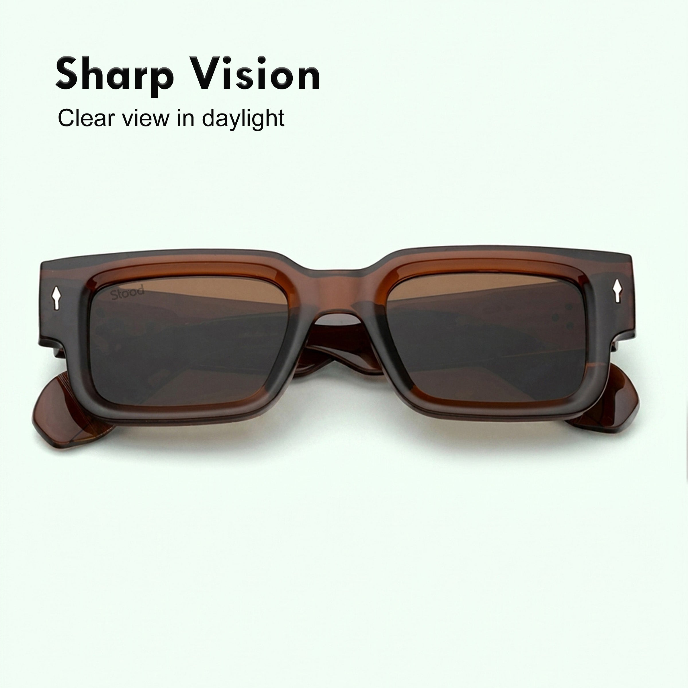 Stood Narrow Square Brown UV Protection Sunglasses For Men & Women Stylish – SG-STD0014-C5
