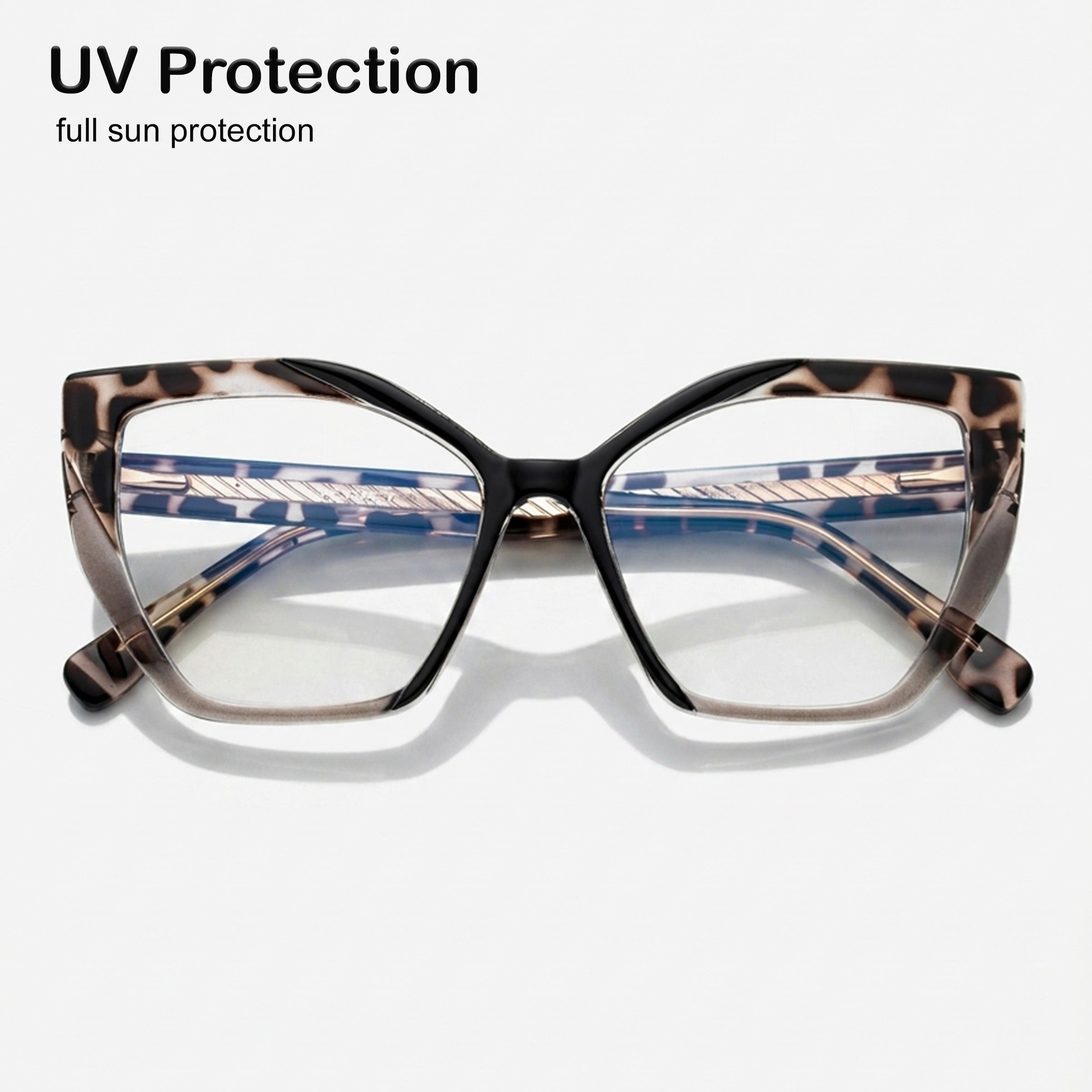 PERKEY Full Rim Square-Cat Eye Transparent Computer Blue Cut Spectacles Frames Women - OPTL0011-C2