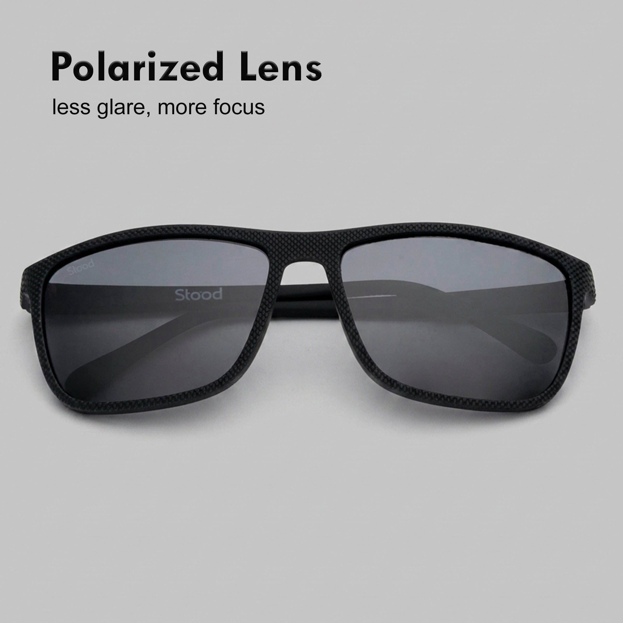 Stood Square Black Polarized UV Protection Sunglasses For Men & Women Stylish – SG-STD0022-C1