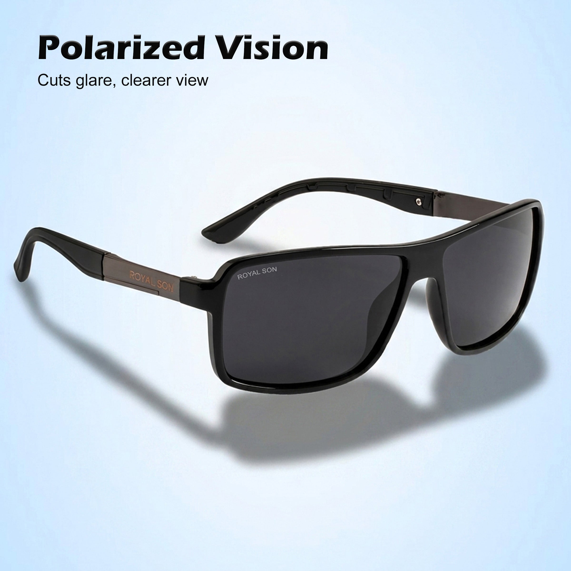 Royal Son Rectangular UV Protection Men Sunglasses - CHI00123-C1