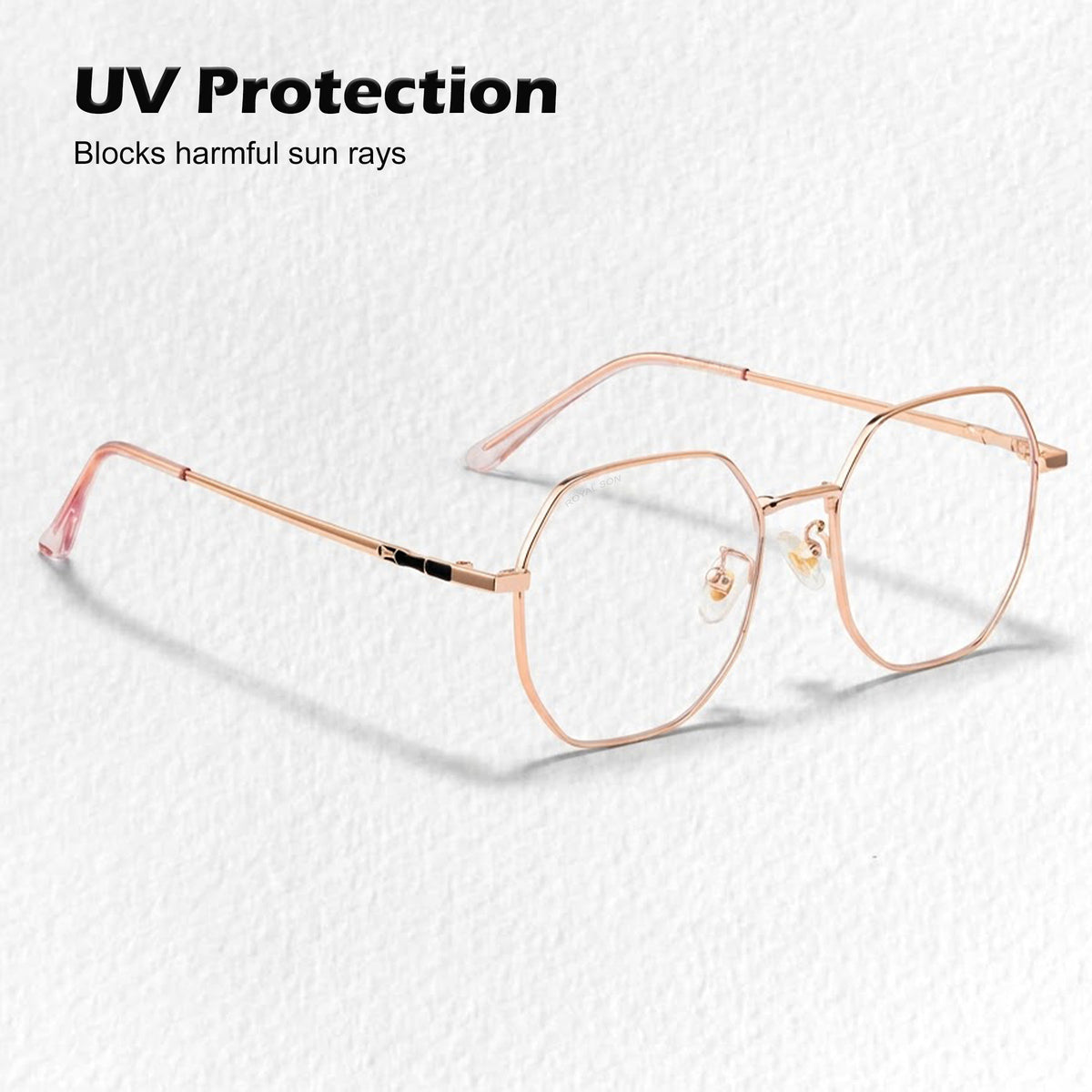 Royal Son Hexagonal Blue Ray Cut Men Women Eye Glasses - SF0019-C5