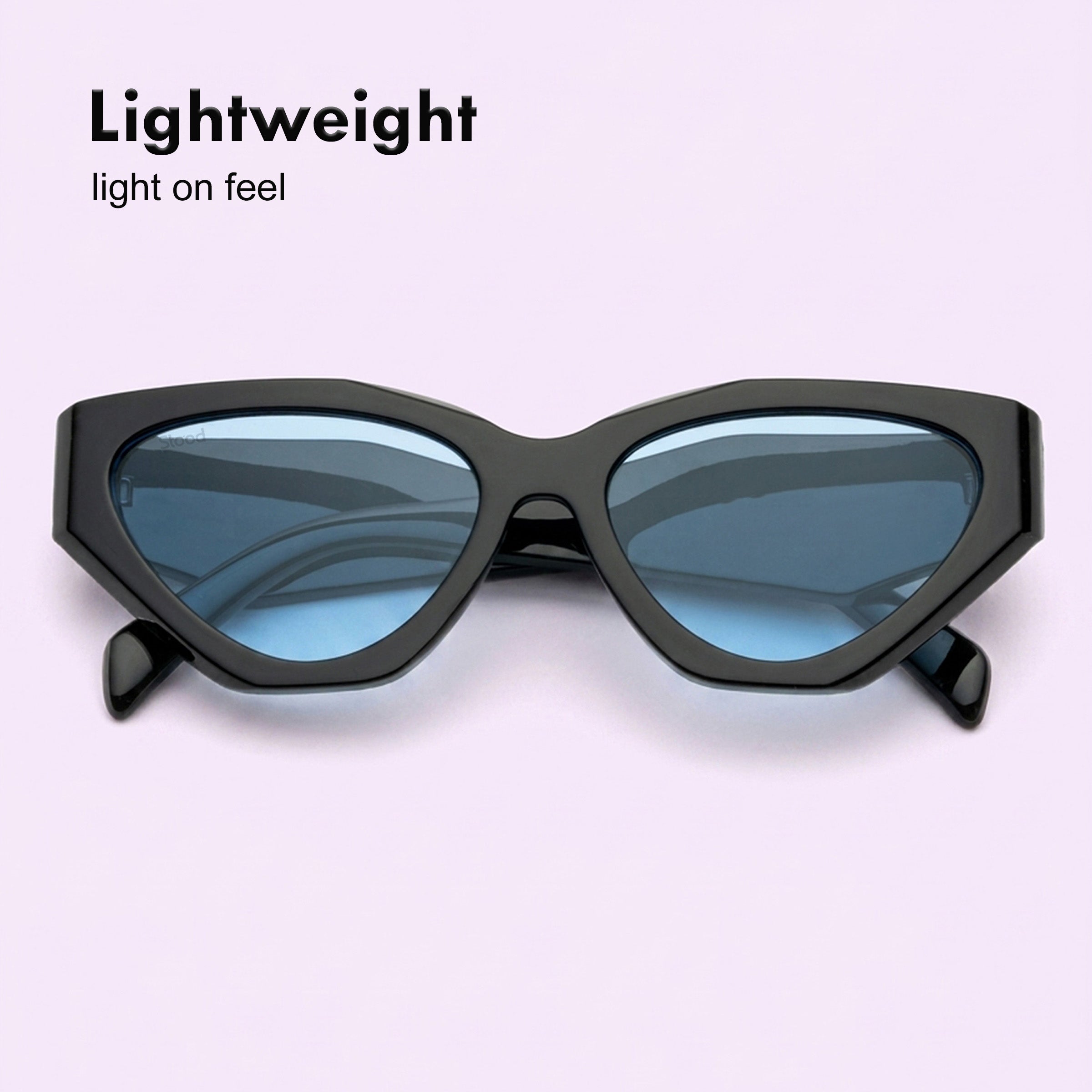 Stood Cat-Eye UV Protected Blue Sunglasses For Men & Women - SG-STD0035-C2