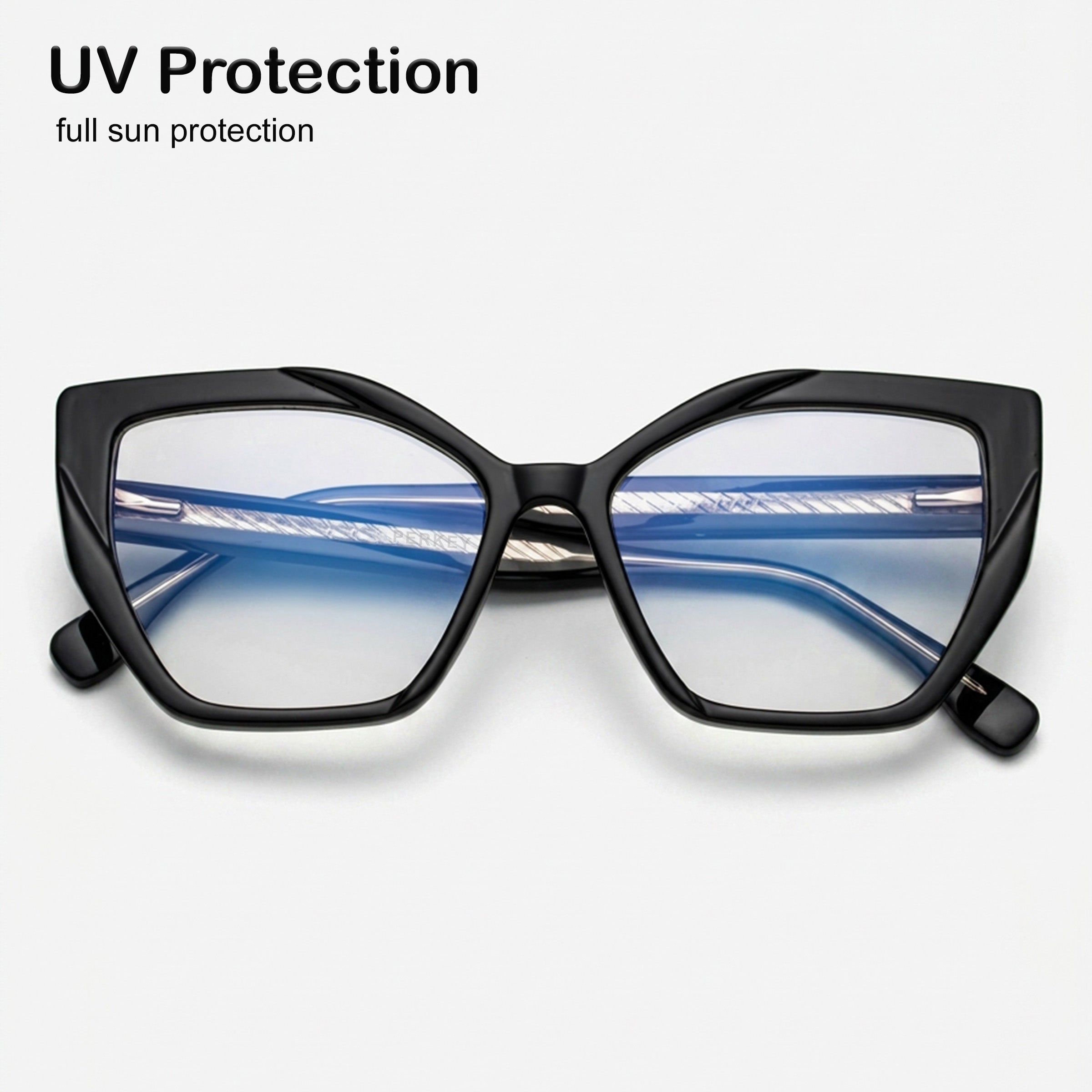 PERKEY Full Rim Square-Cat Eye Computer Glasses For Eye Protection Spectacles Frames Women - OPTL0011-C1