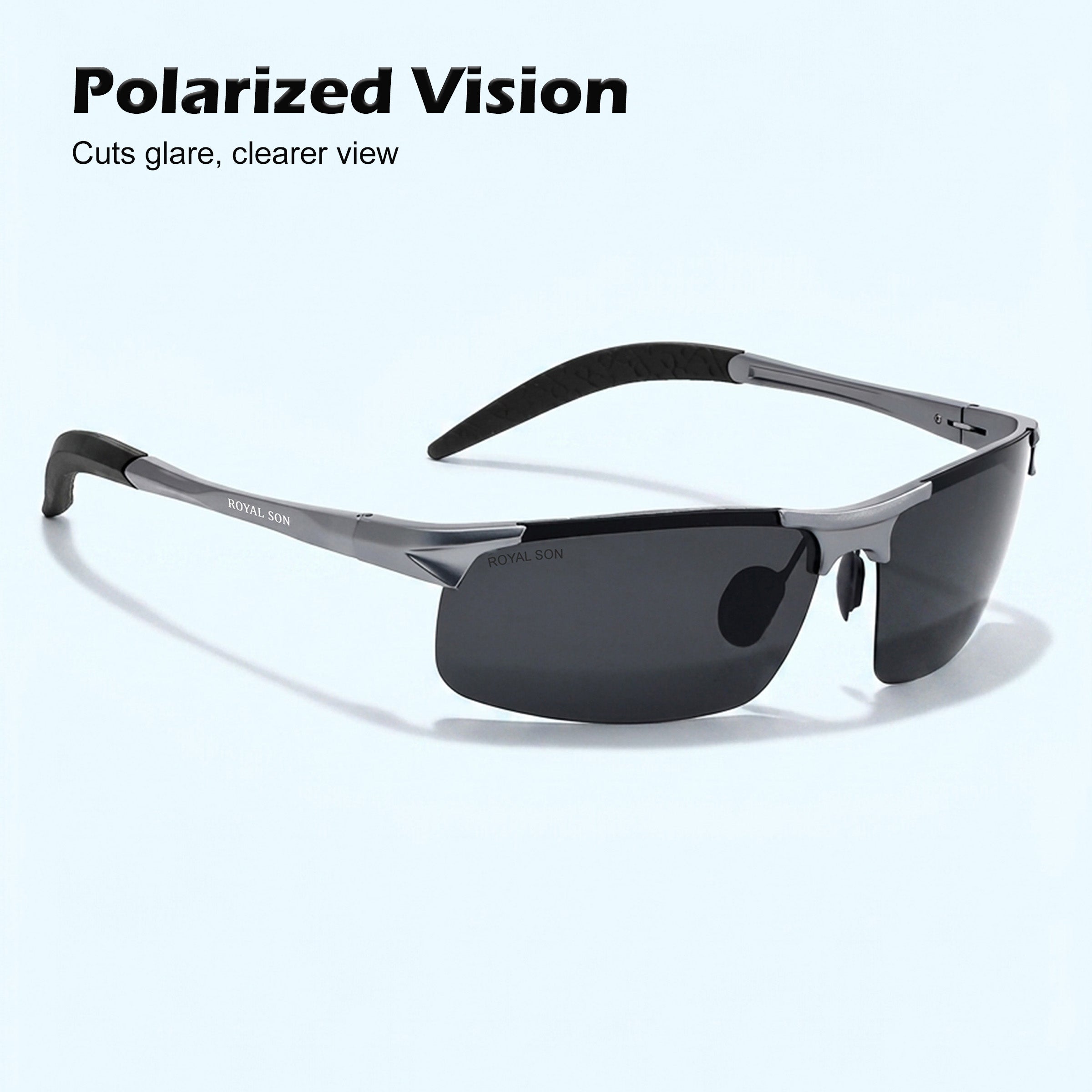 Royal Son Wrap-Around Polarized Men Sunglasses - CHI0094-C2