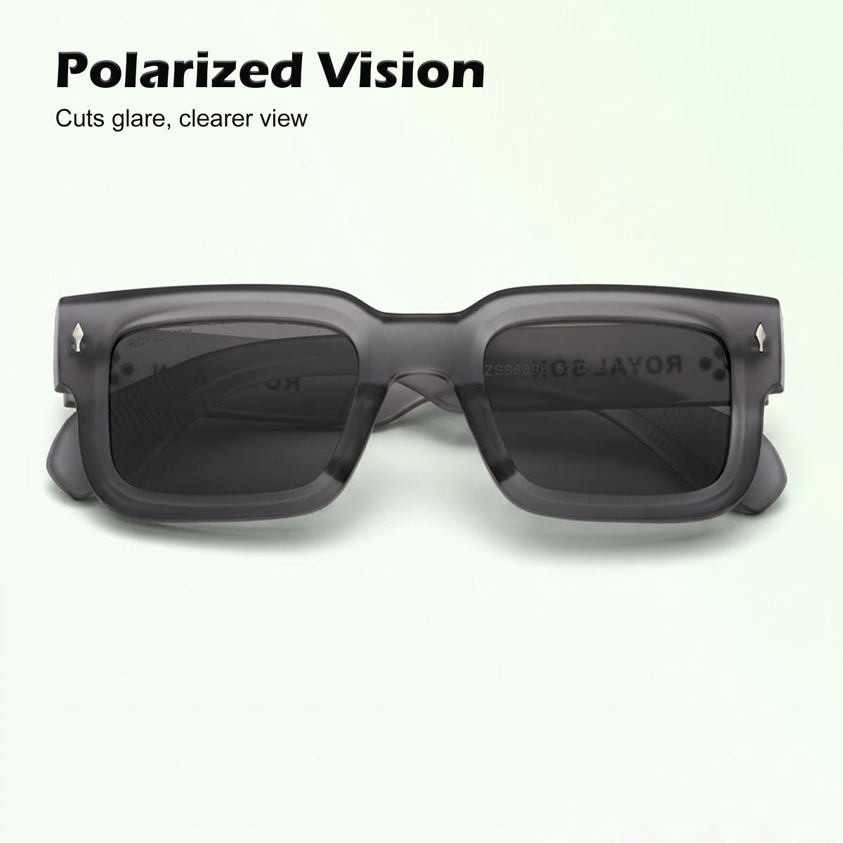 Royal Son Polarized Square Black Lens UV Protection Sunglasses for Men & Women - SG-RS1115-C2
