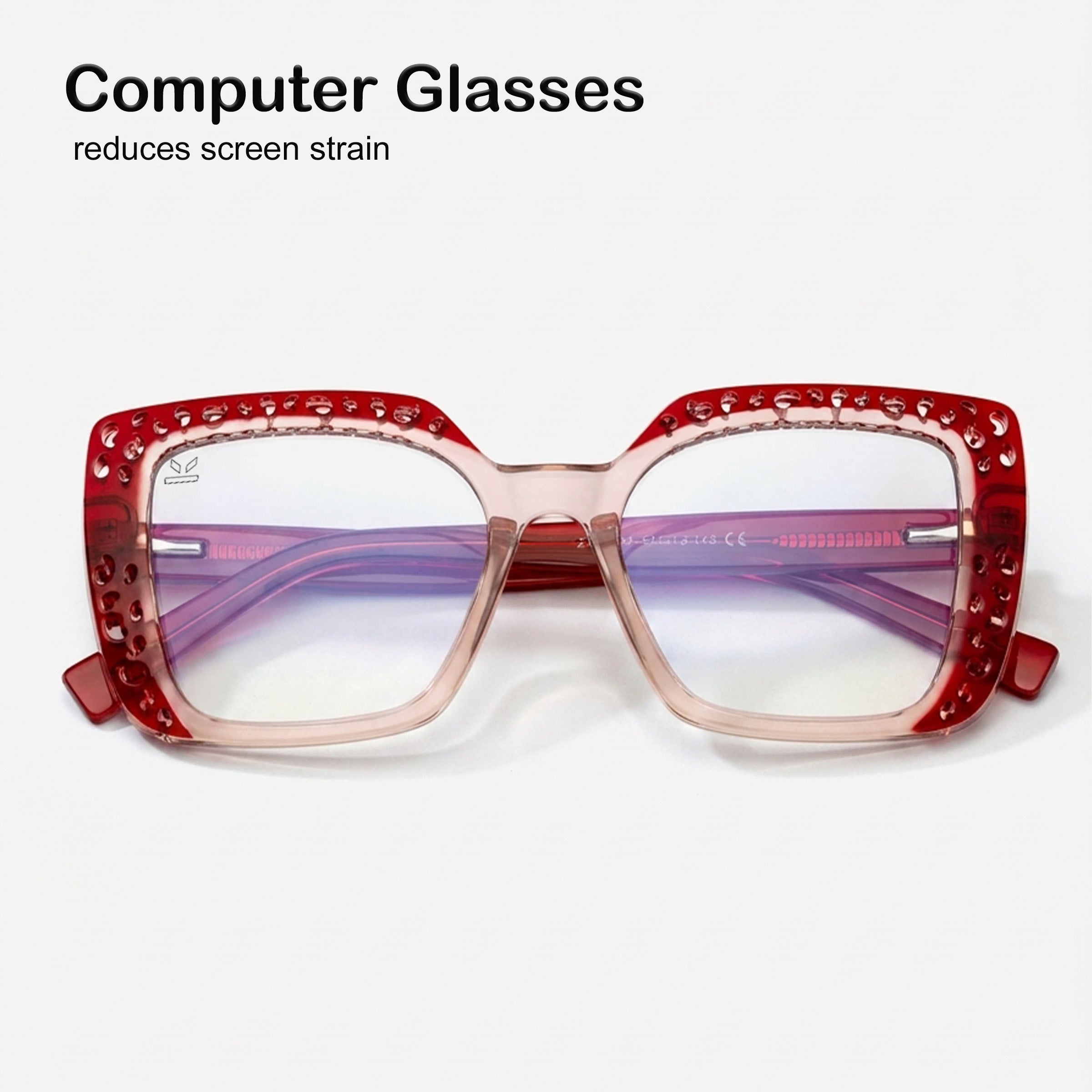 PERKEY Square Full Rim Computer Glasses for Women - OPTL0020-C3