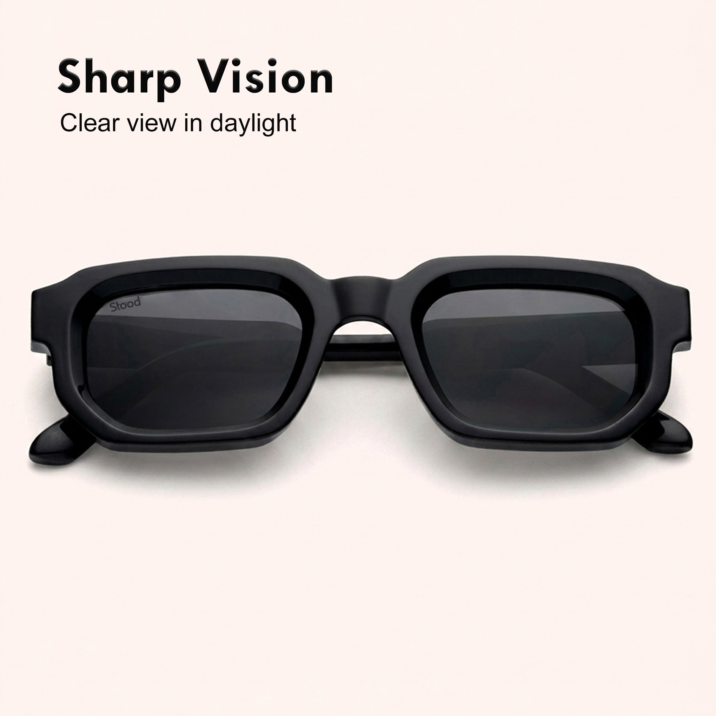 Stood Retro Square Black UV Protection Sunglasses For Men & Women Stylish – SG-STD0025-C1