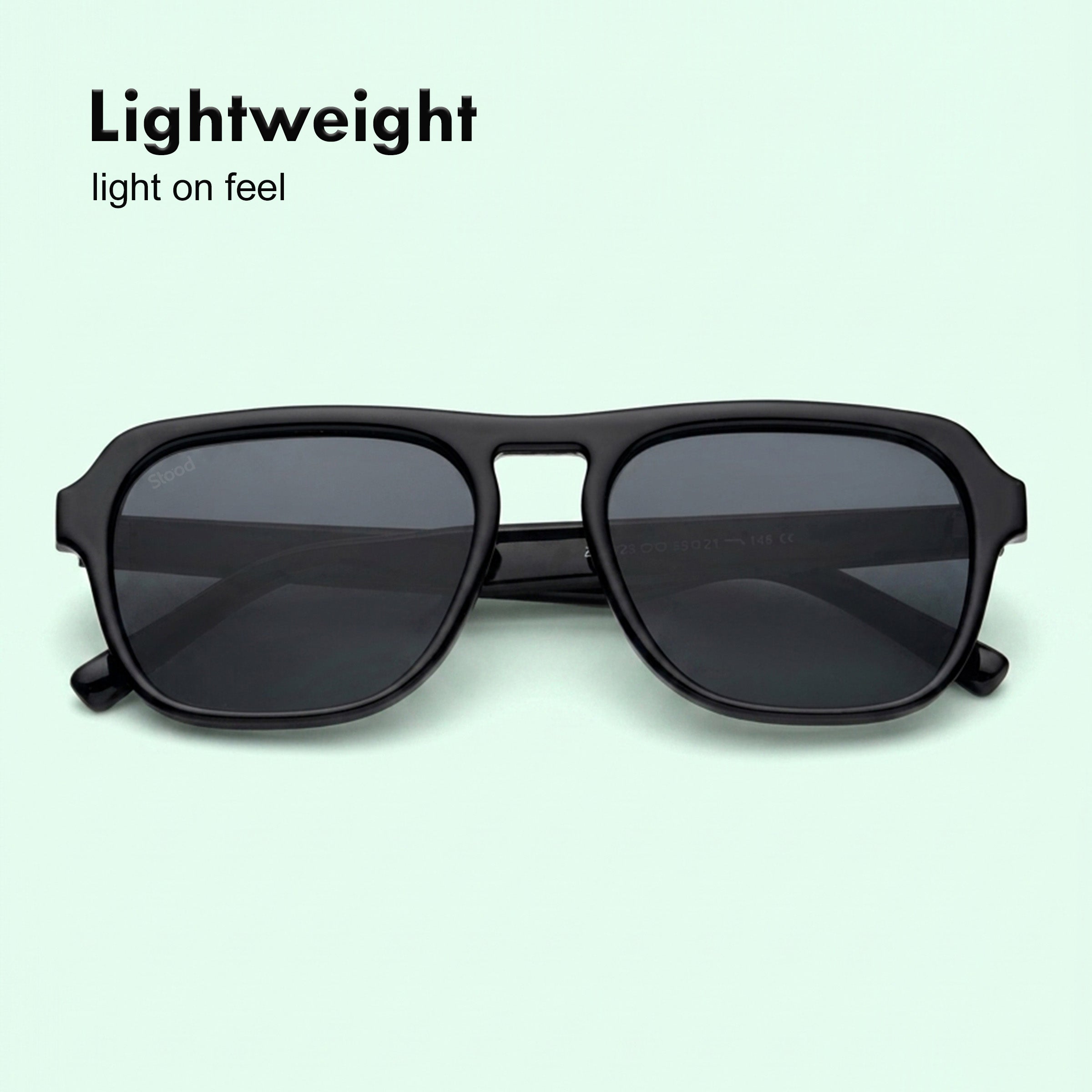 Stood Retro Square Black UV Protection Sunglasses For Men & Women Stylish – SG-STD0024-C1