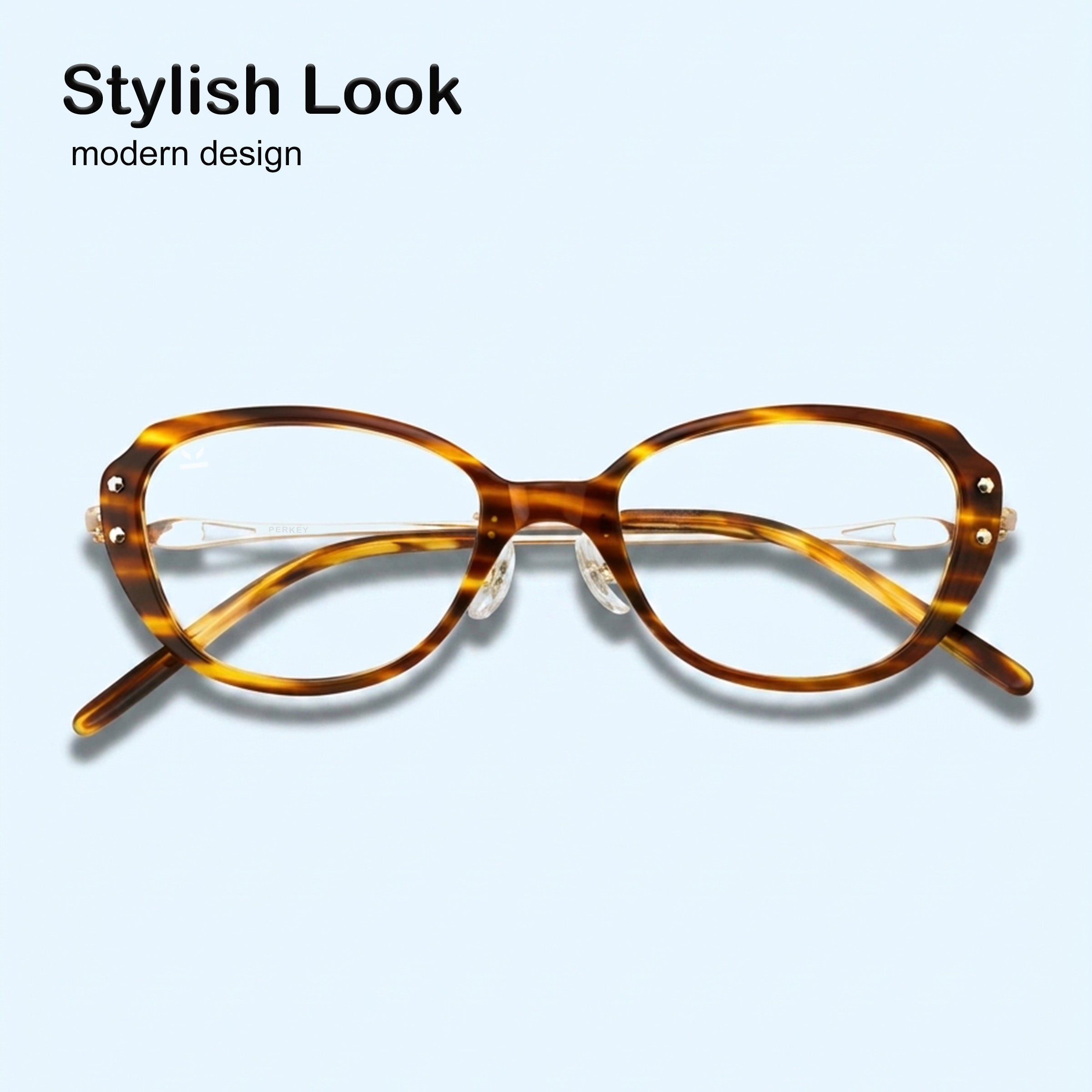 PERKEY Full Rim Oval Glossy Small Spectacles For Women - OPTL0025-C3