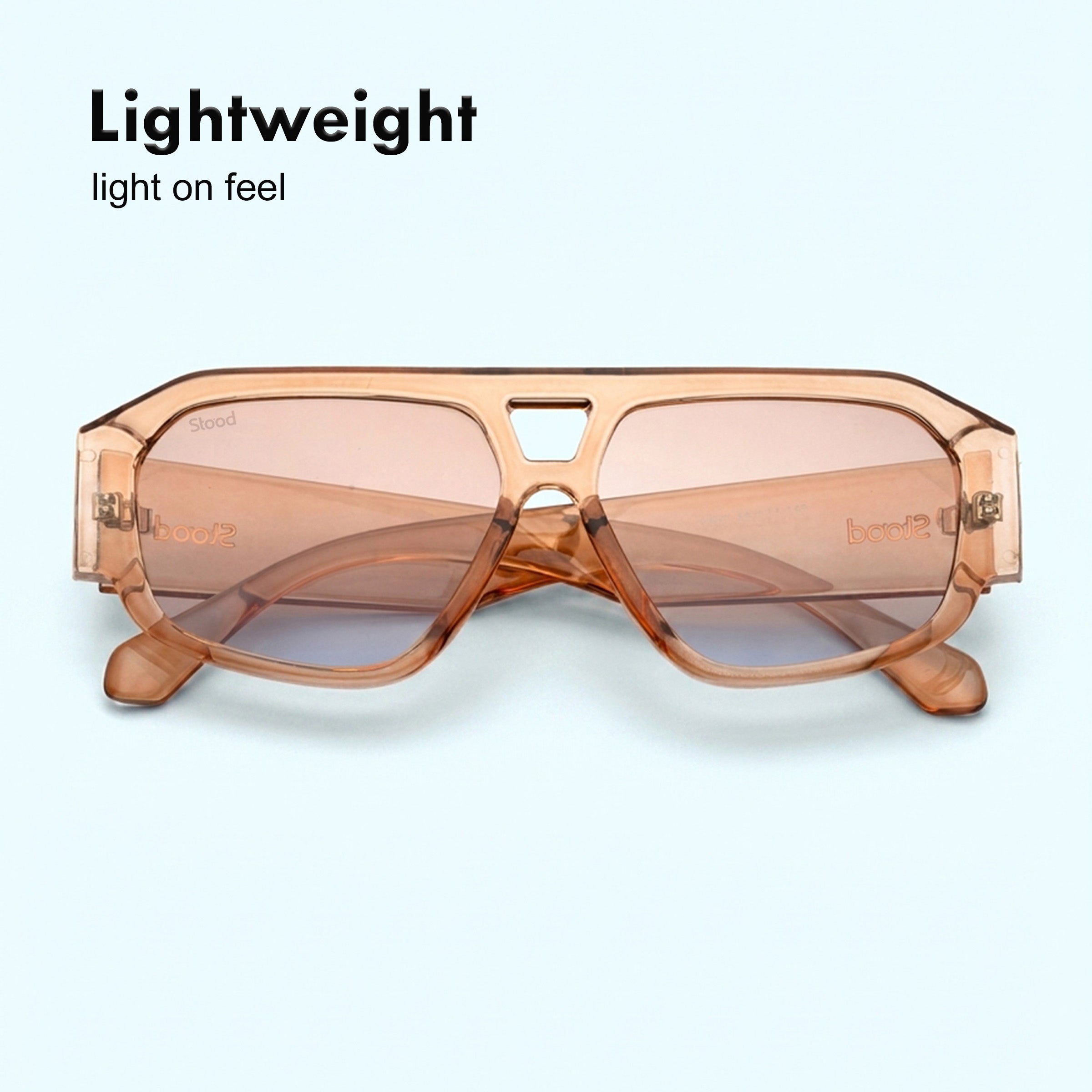 Stood Brown Polygon UV Protected Sunglasses For Men & Women - SG-STD0036-C2