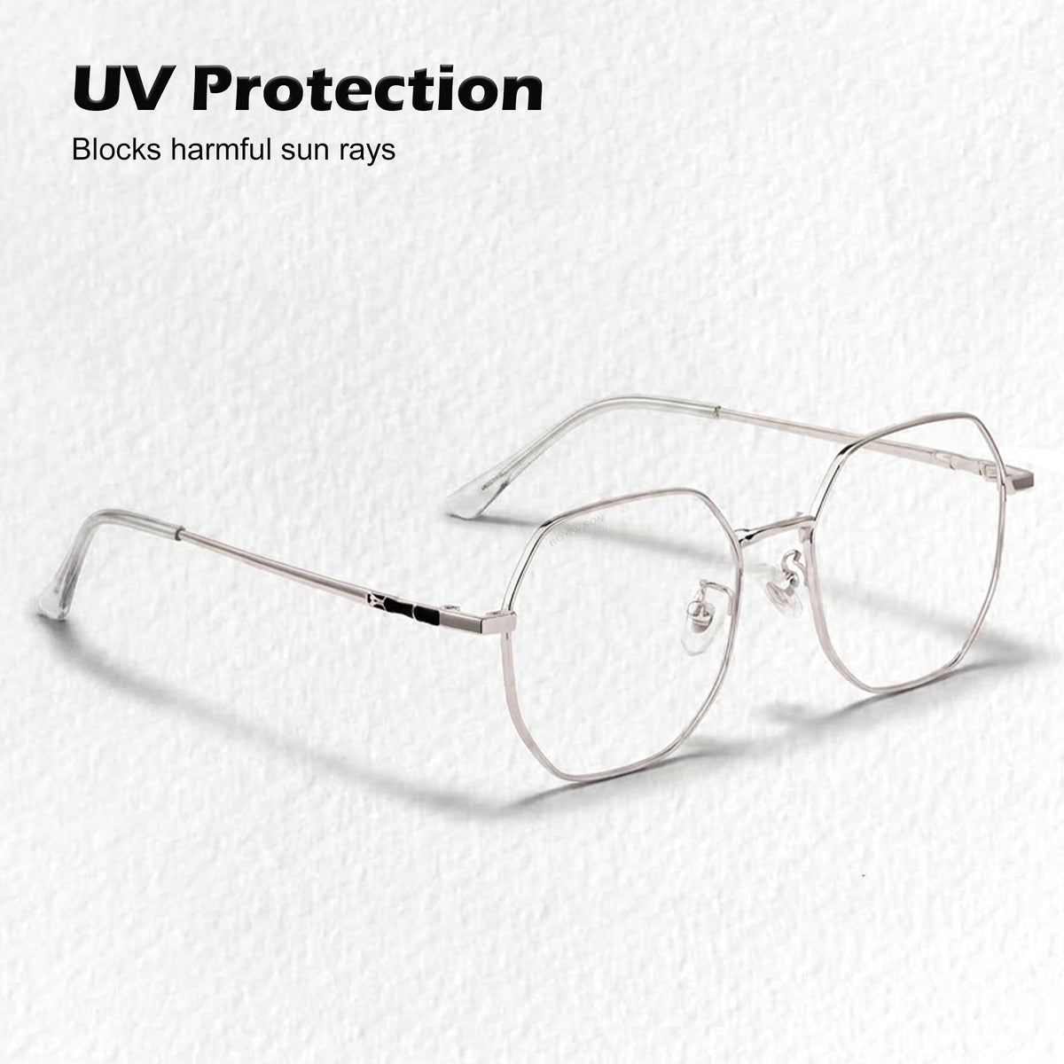 Royal Son Hexagonal Blue Ray Cut Men Women Eye Glasses - SF0019-C3