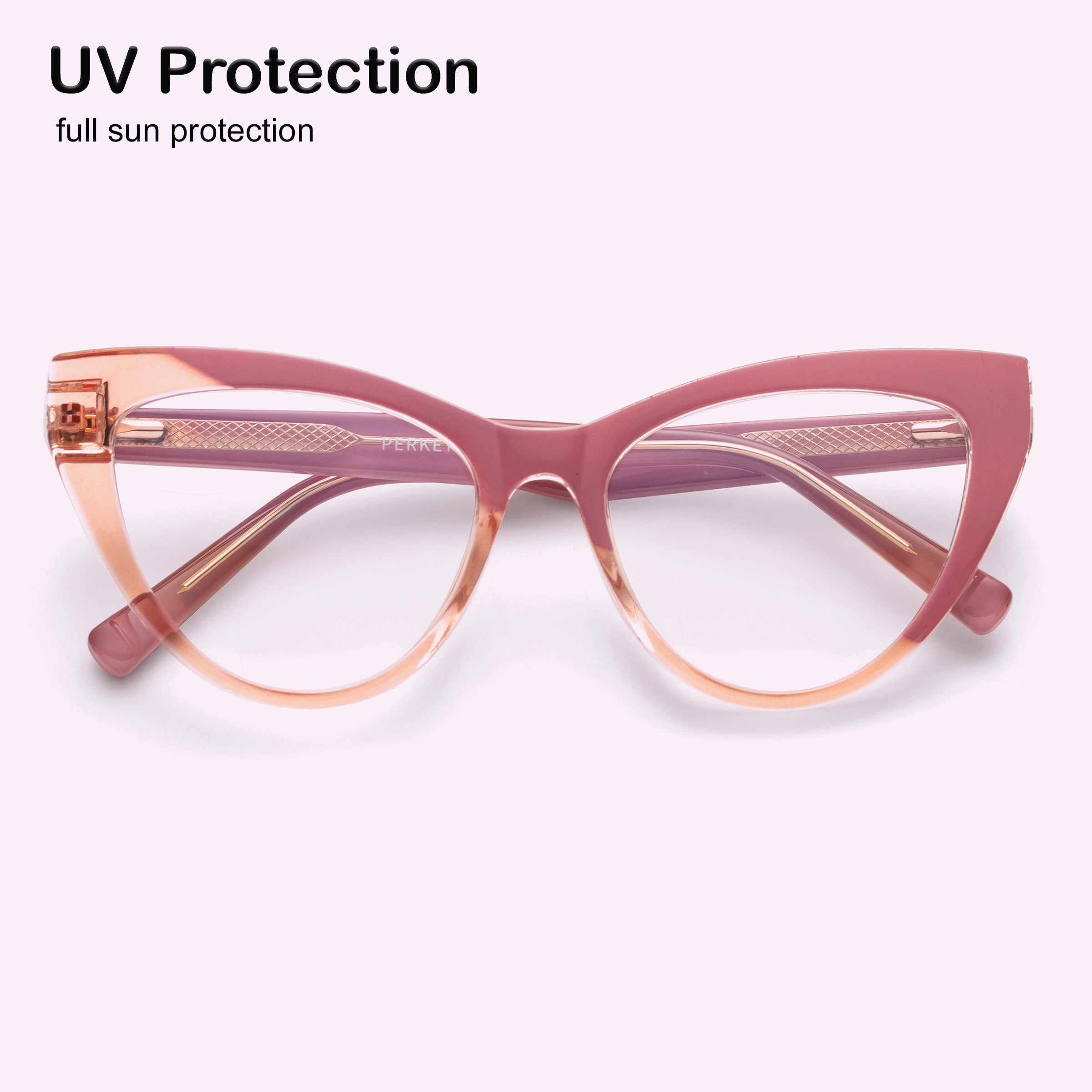 PERKEY Full Rim Cat Eye-Oversized Blue Light Blocking glasses Spectacles Frames Women - OPTL0010-C3