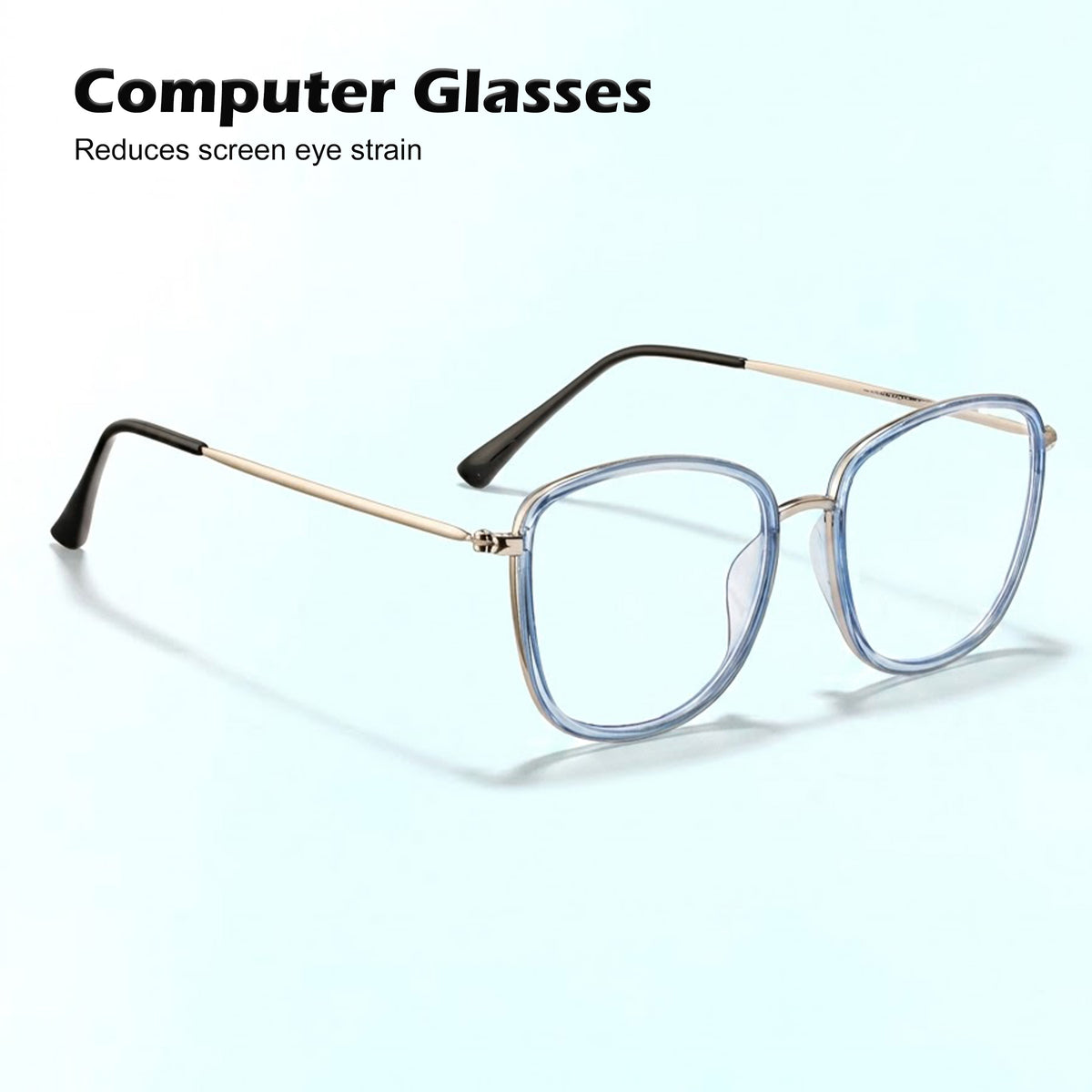 Royal Son Square Blue Ray Cut Men Women Eye Glasses - SF0015-C2