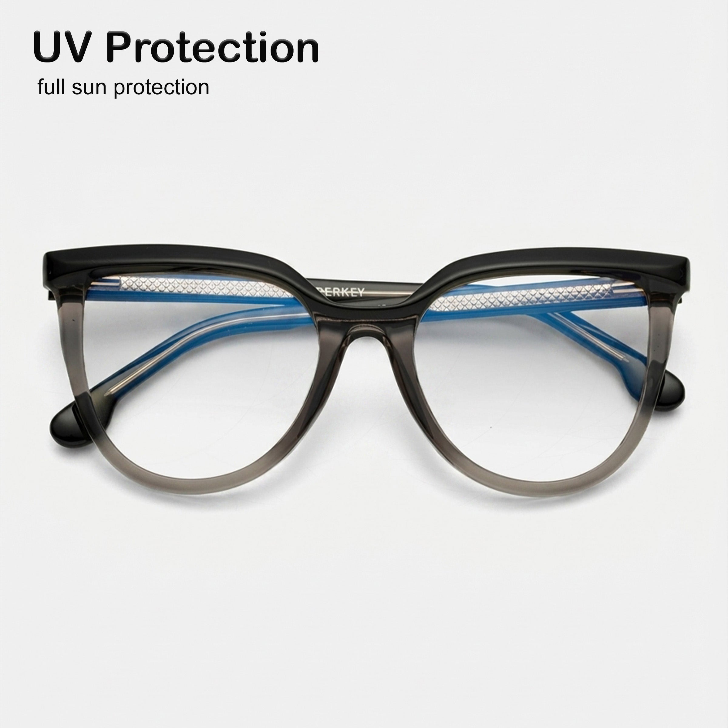 PERKEY Full Rim Oversized-Cat Eye Spectacles Frames Women - OPTL006-C1