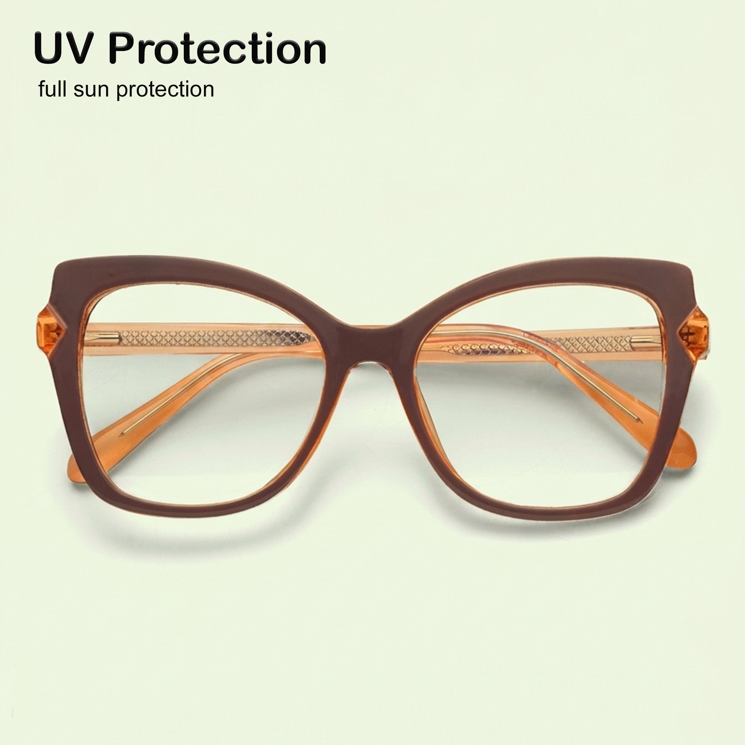 PERKEY Full Rim Cat Eye-Oversized  Spectacles Frames Women - OPTL005-C1