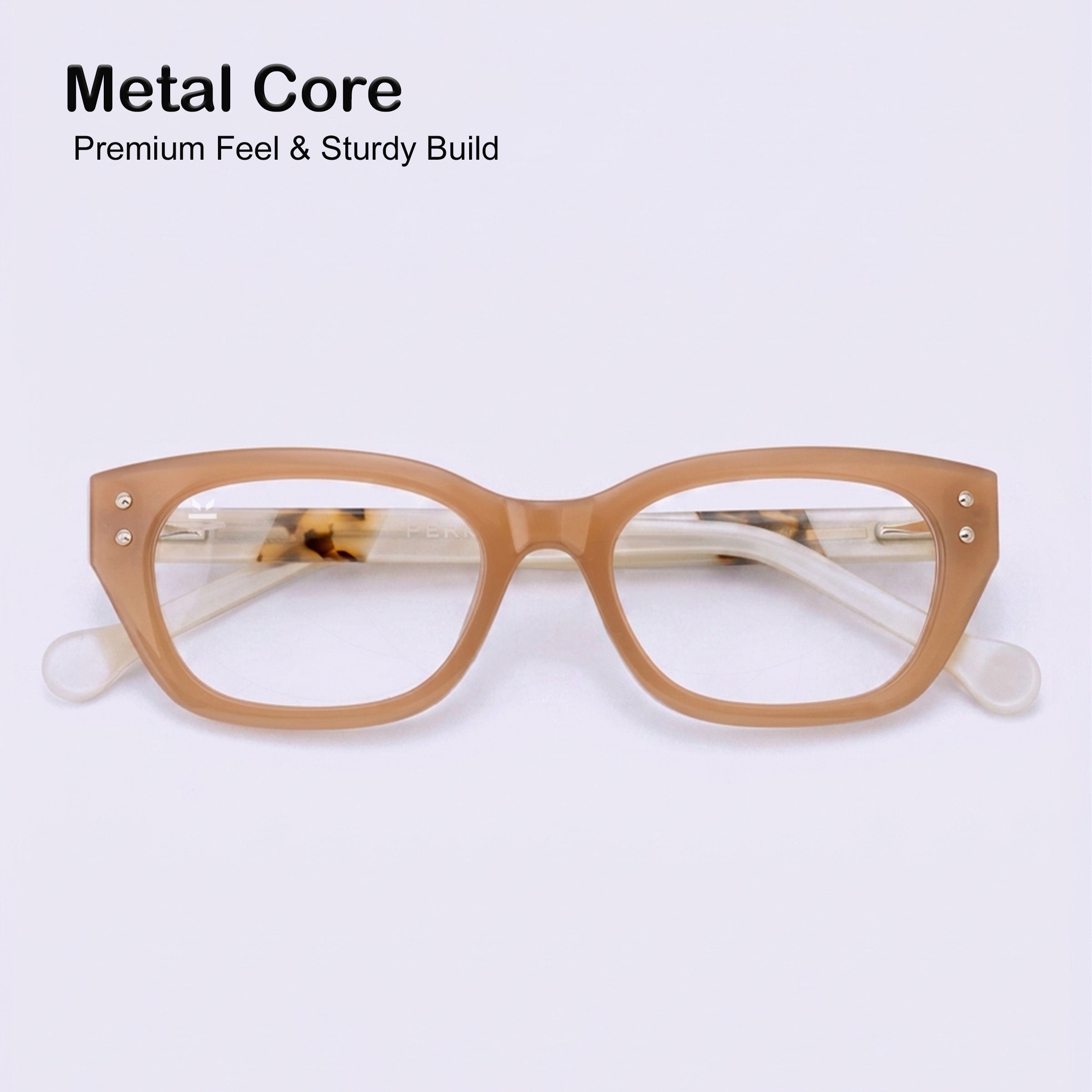 PERKEY Soft Square Glossy Pink Eyeglass Frame For Women - OPTL0022-C2