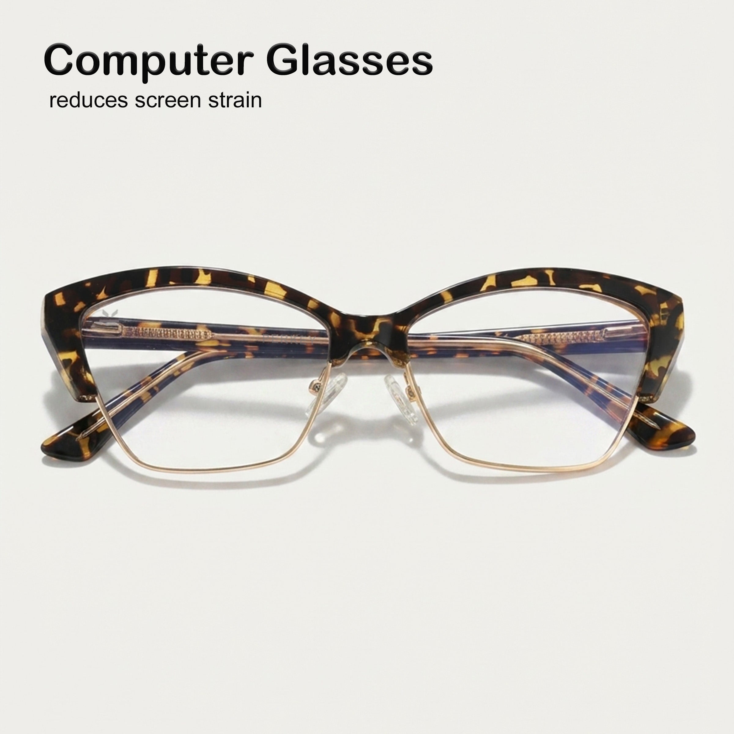 PERKEY Transparent Blue Light Spectacles Frame For Women - OPTL0015-C4