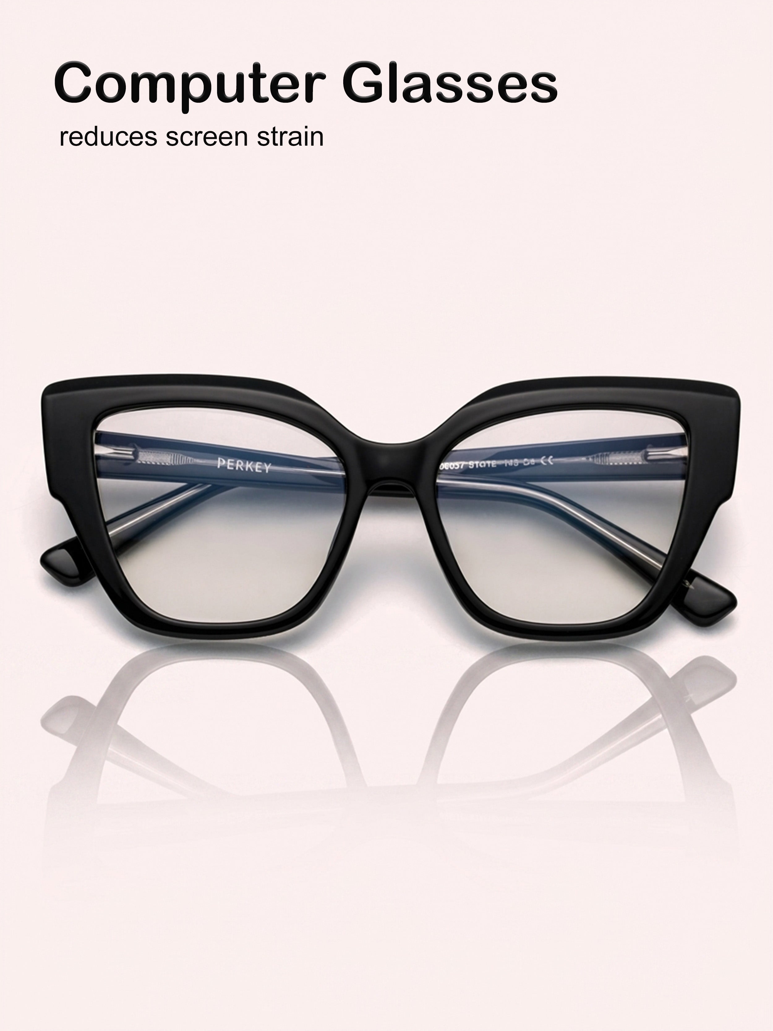 PERKEY Full Rim Cat Eye-Oversized Spectacles Frames Women - OPTL001-C1
