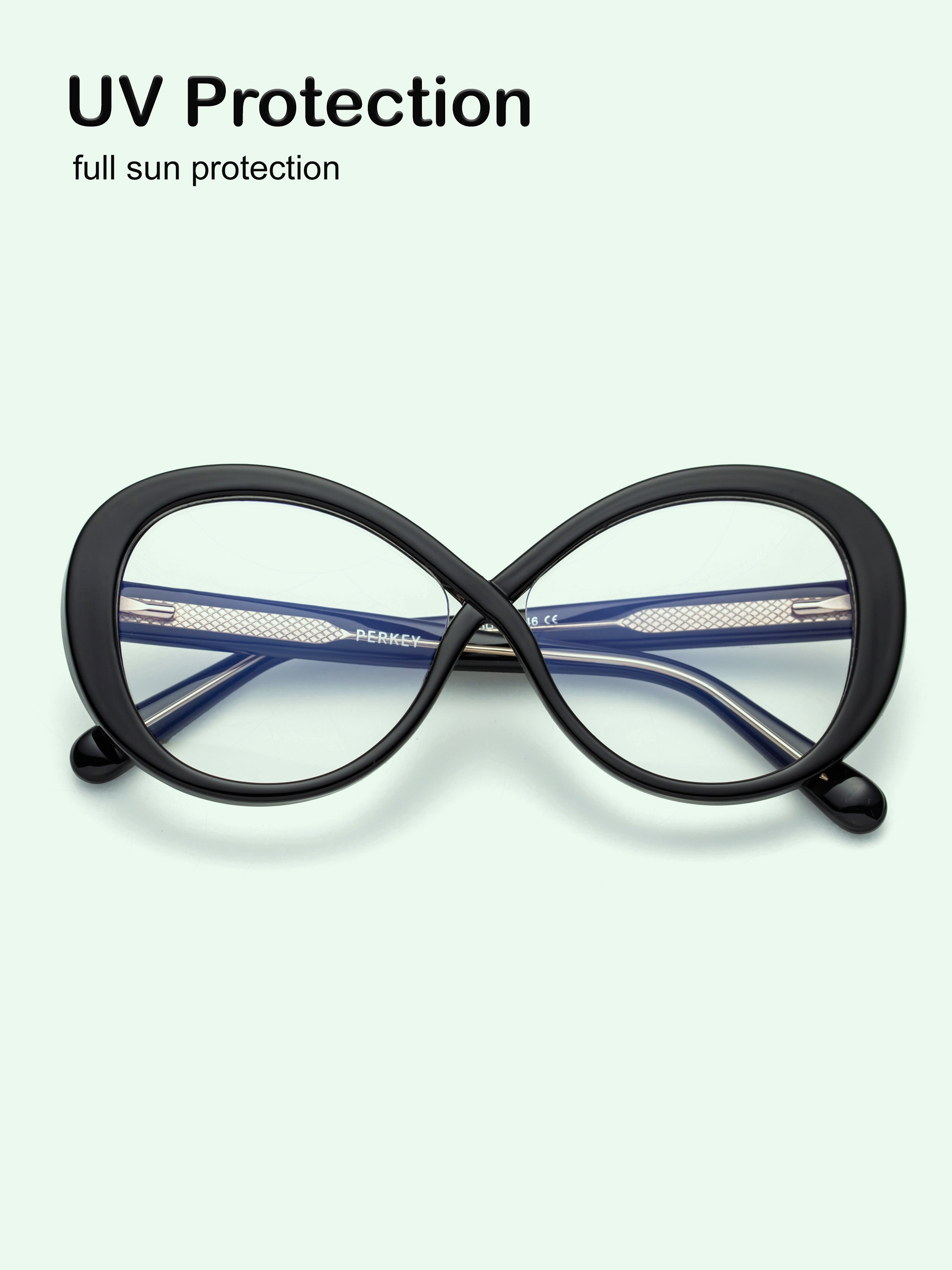PERKEY Full Rim Oval-Oversized Computer Glasses For Eye Protection Spectacles Frames Men Women - OPTL0013-C1