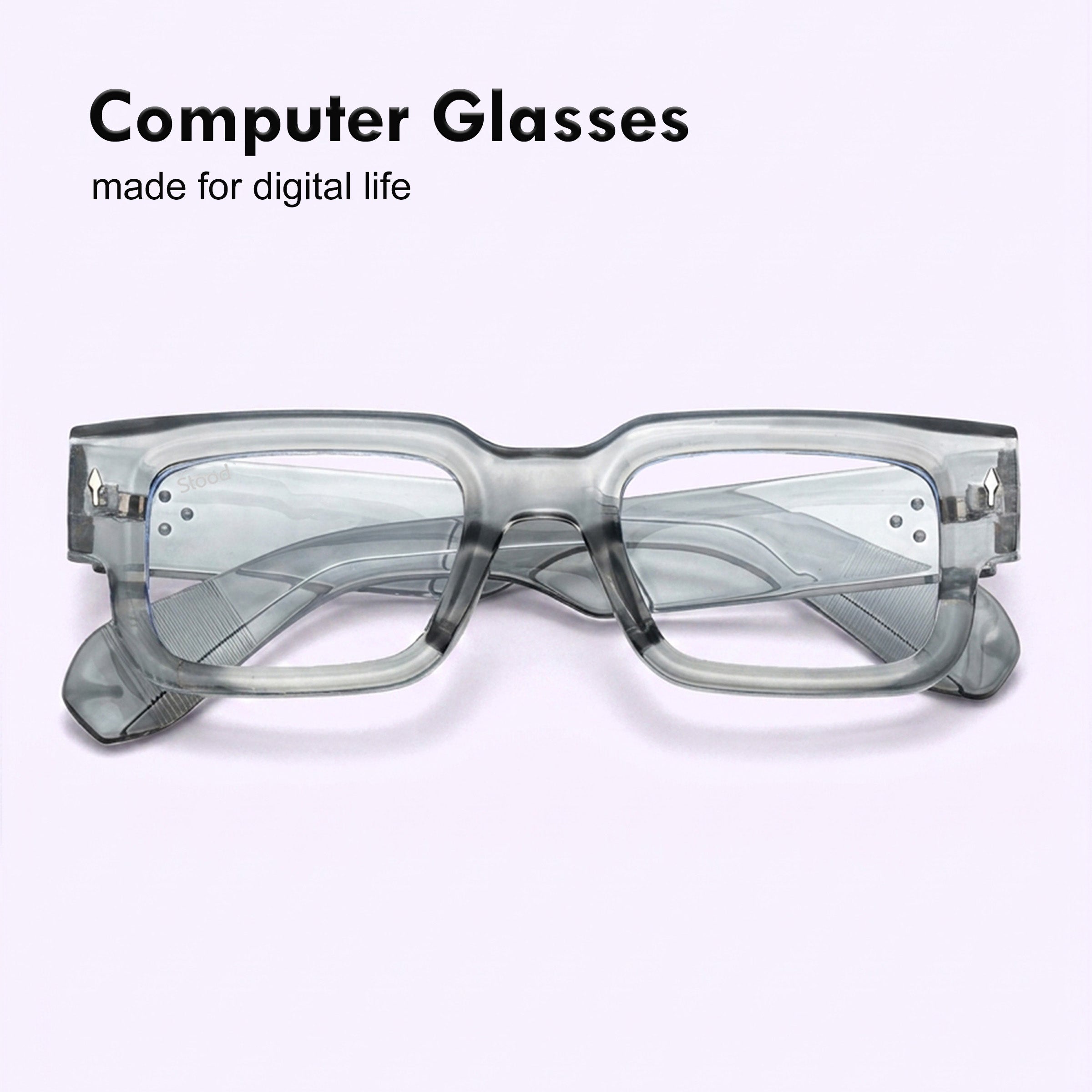 Stood Square Anti Glare Spectacles Frames For Men & Women – SF-STD0014-C2