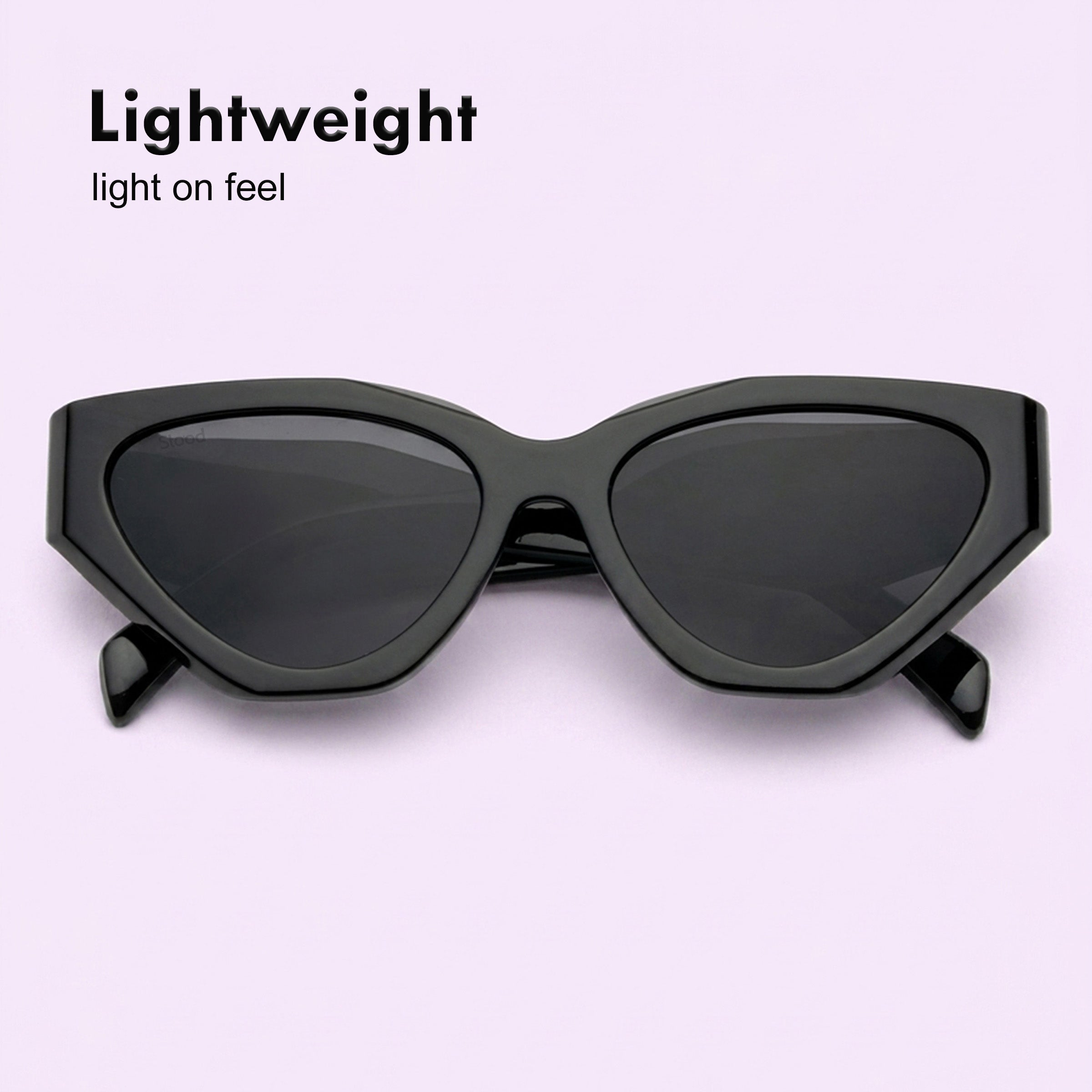 Stood Black Cat-Eye UV Protected Sunglasses For Men & Women - SG-STD0035-C1