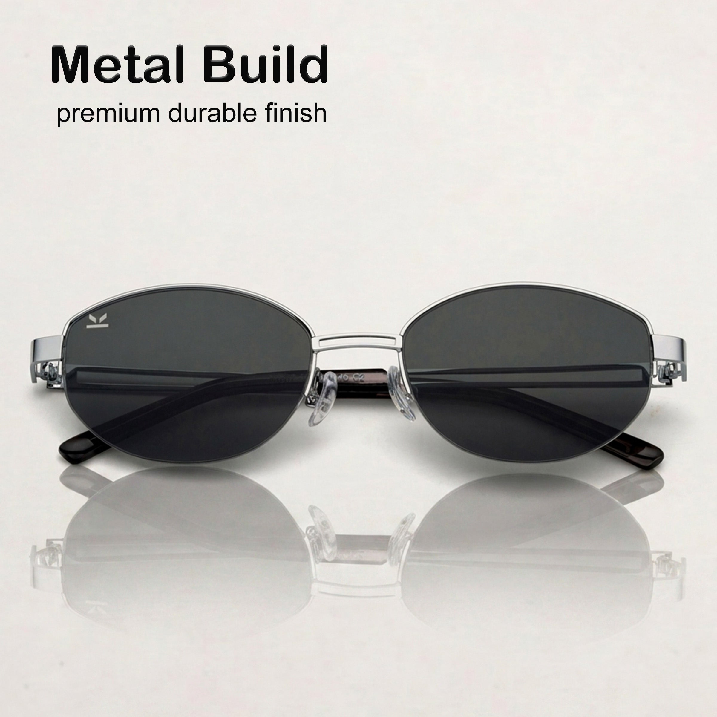 Perkey Oval UV Protection Sunglasses For Men & Women Stylish – PRKY0022-C1