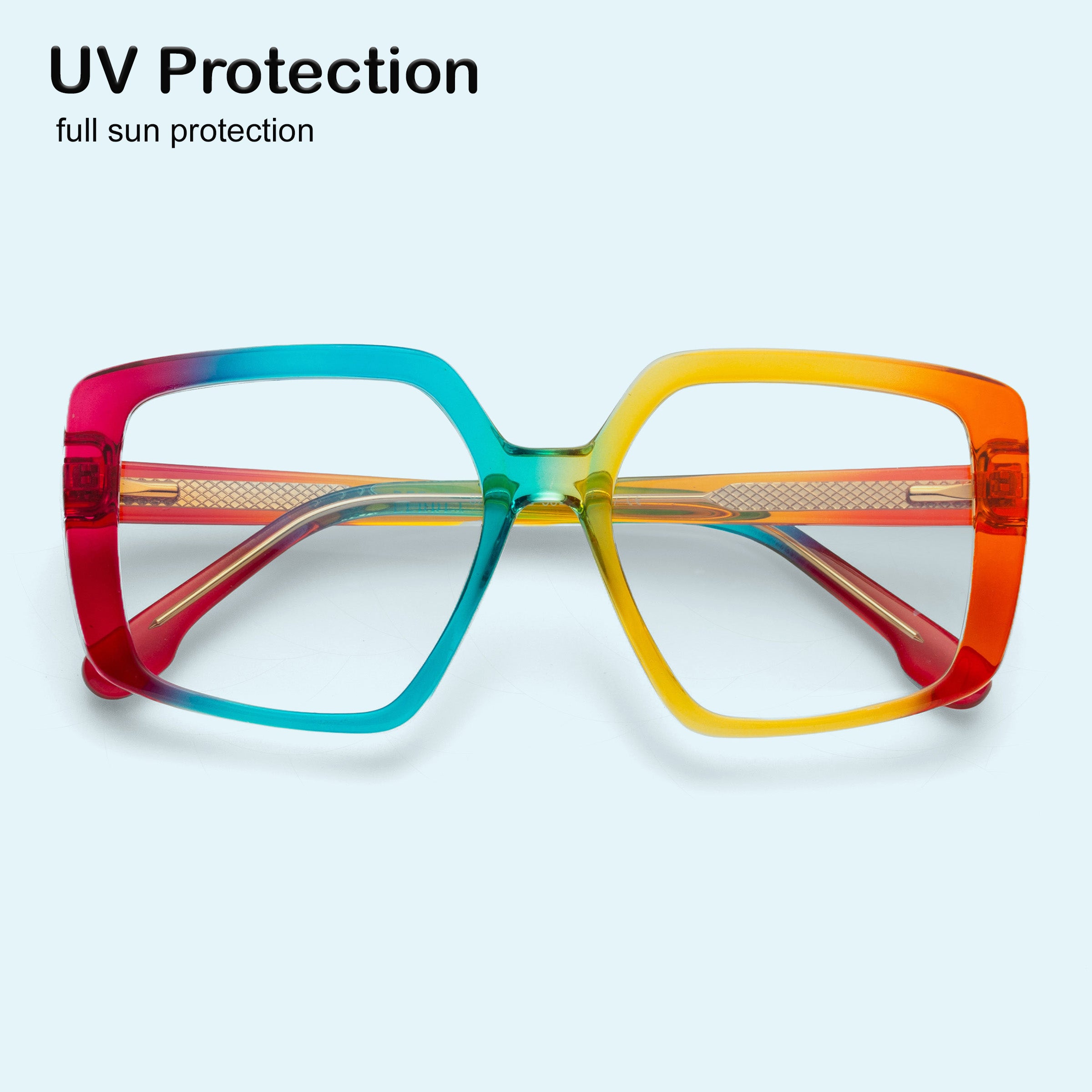 PERKEY Full Rim Square-Oversized Blue Light Blocking glasses Spectacles Frames Men Women - OPTL007-C3