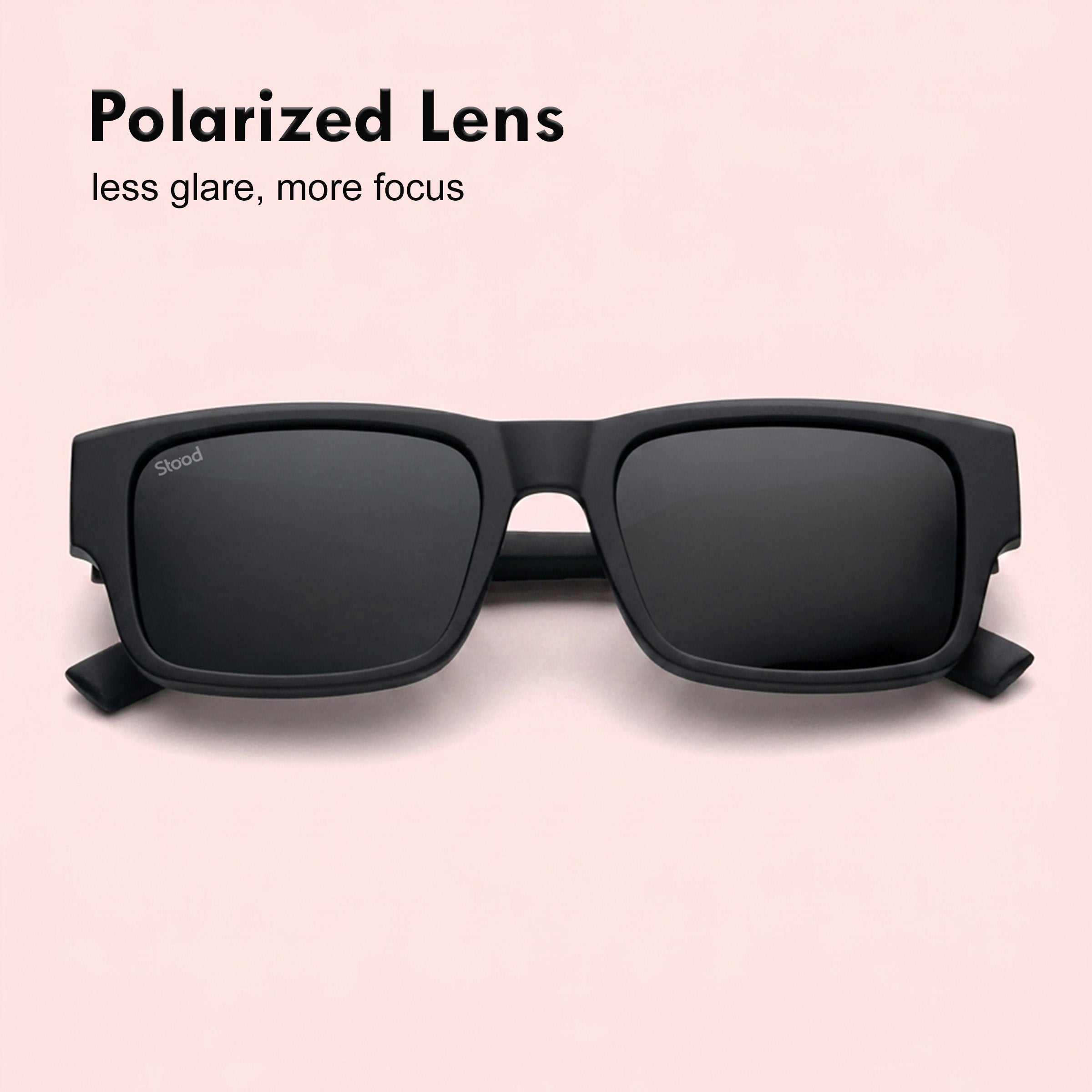 Stood Square Black Polarized UV Protection Sunglasses For Men & Women Stylish – SG-STD0029-C1
