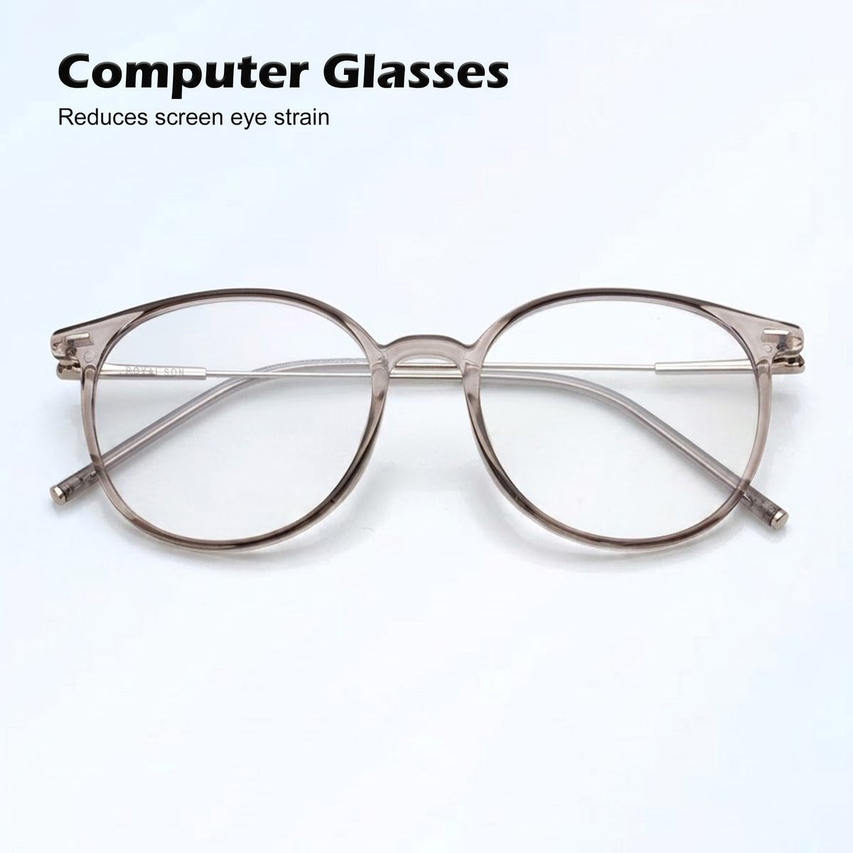 Royal Son Round Grey Blue Light Blocking Spectacles Frames Men Women - SF0089-C1