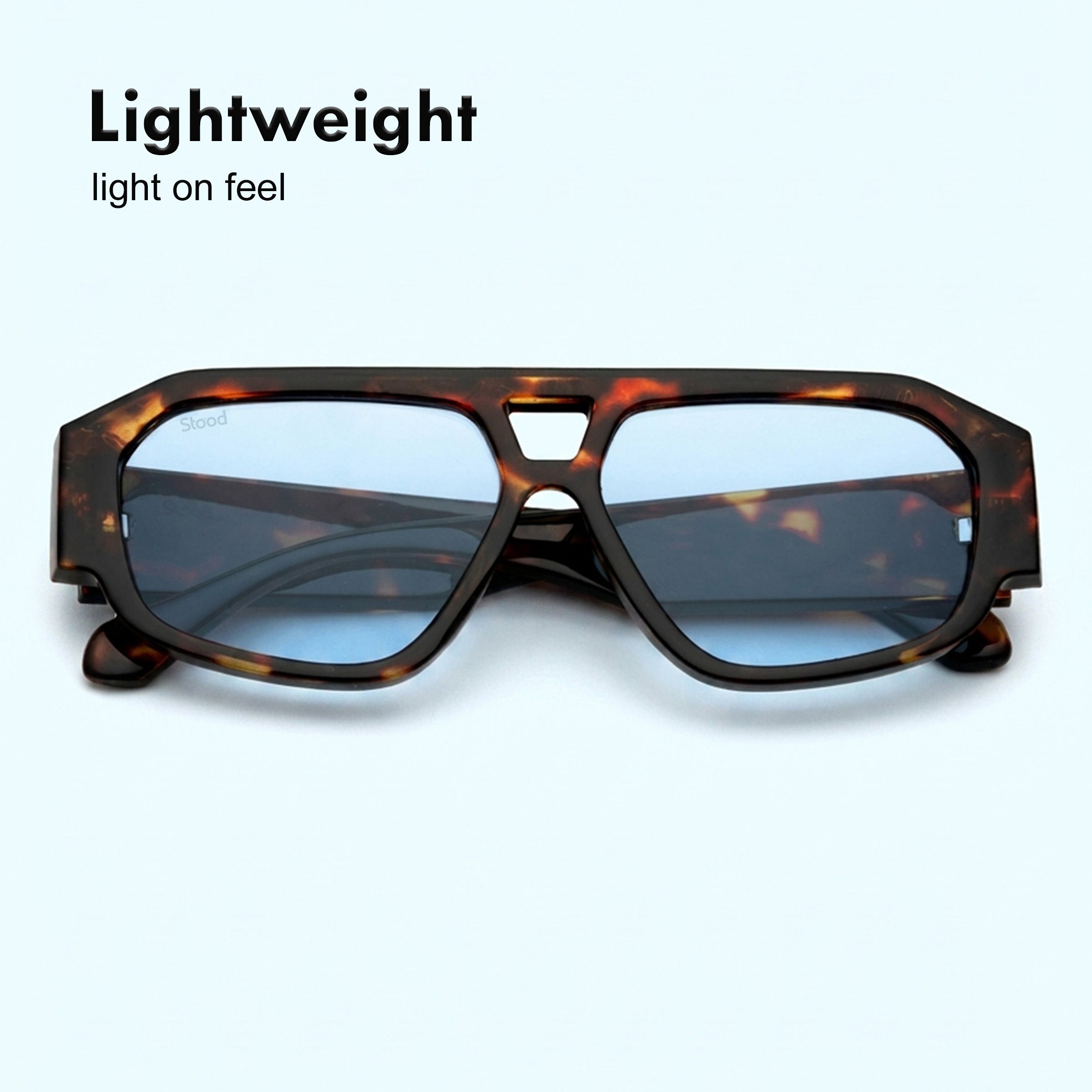 Stood Polygon UV Protected Blue Sunglasses For Men & Women - SG-STD0036-C3