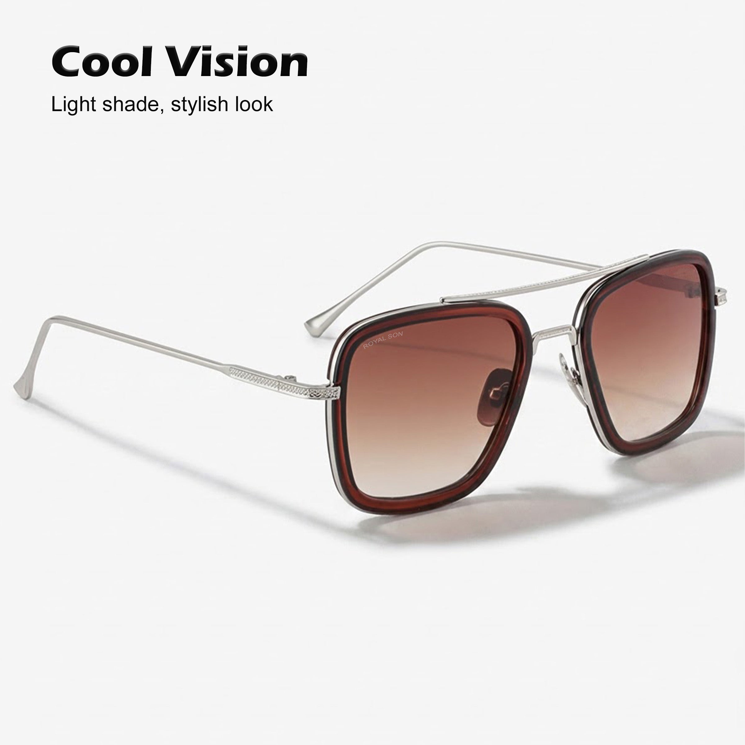 Royal Son Square UV Protected Men Women Sunglasses - CHI0073