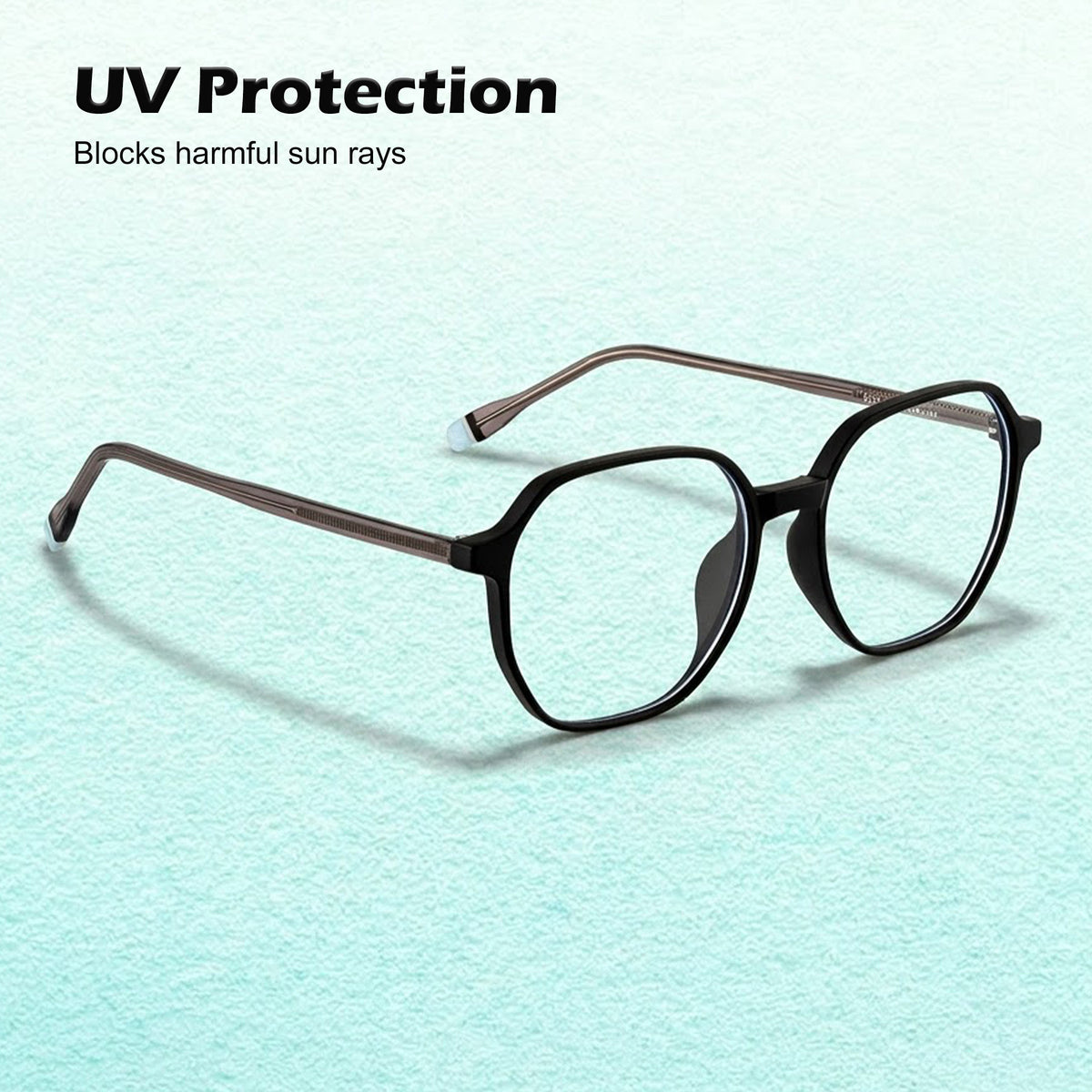Royal Son Polygon Blue Ray Cut Transparent Eye glasses For Men Women - SF0025-C1