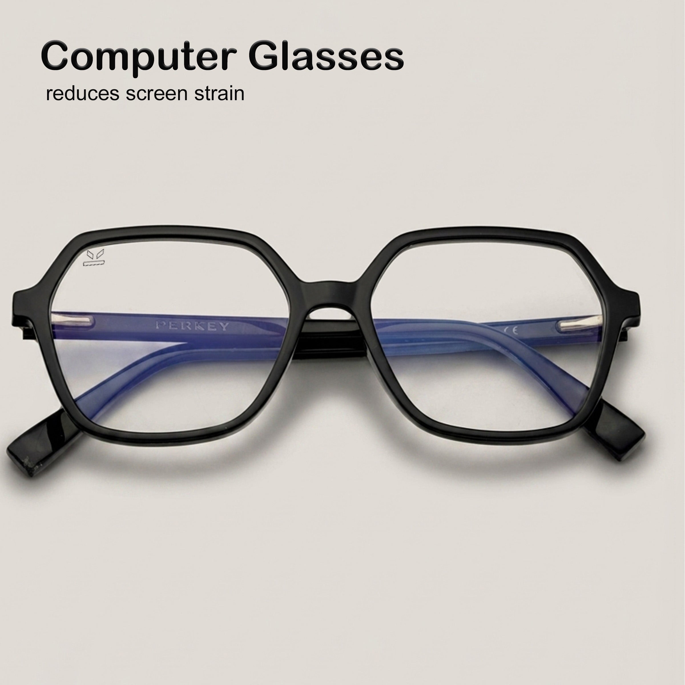 PERKEY Square Full Rim Computer Glasses for Women - OPTL0019-C1