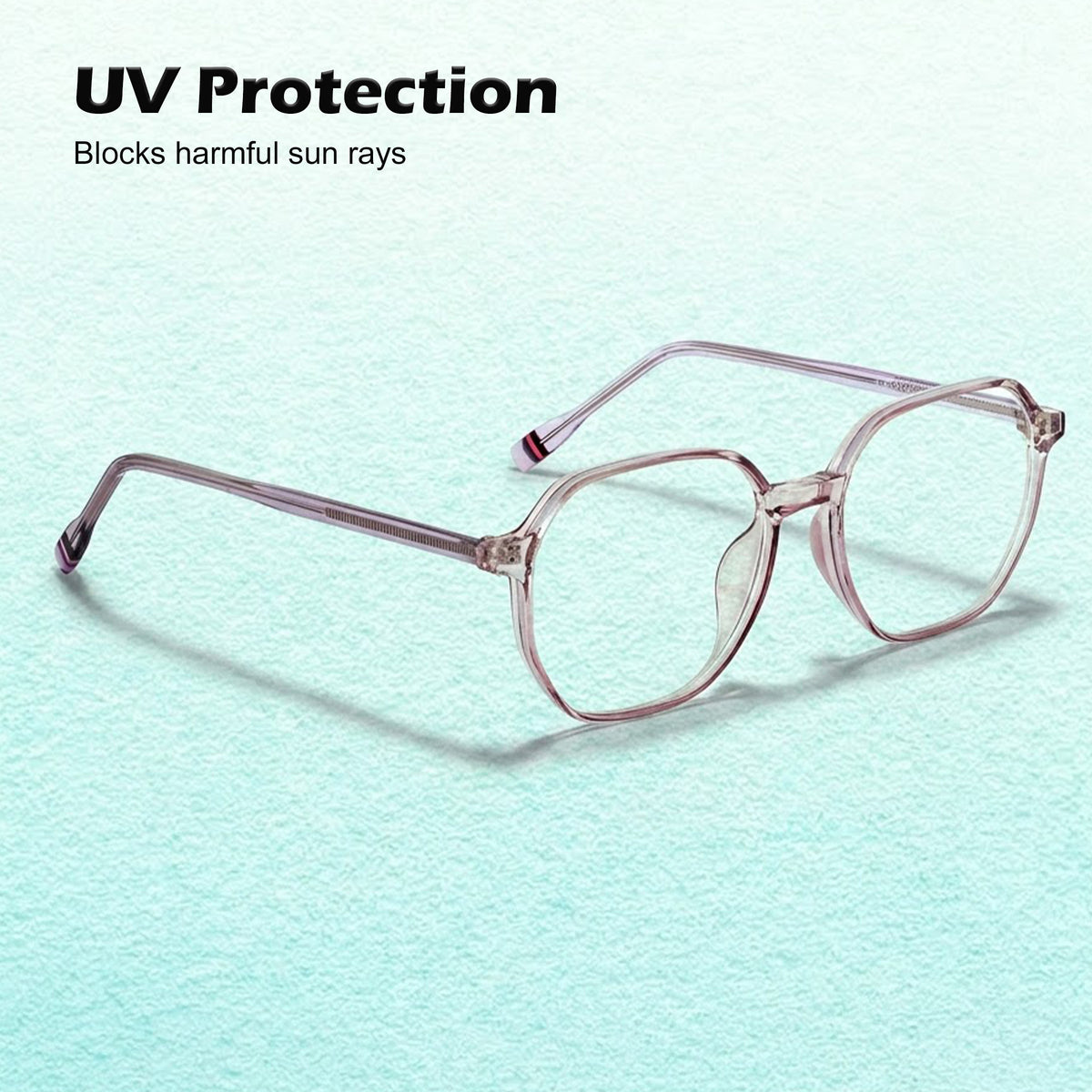 Royal Son Hexagon Blue Light Blocking Stylish White Spectacles For Men Women - SF0025-C6