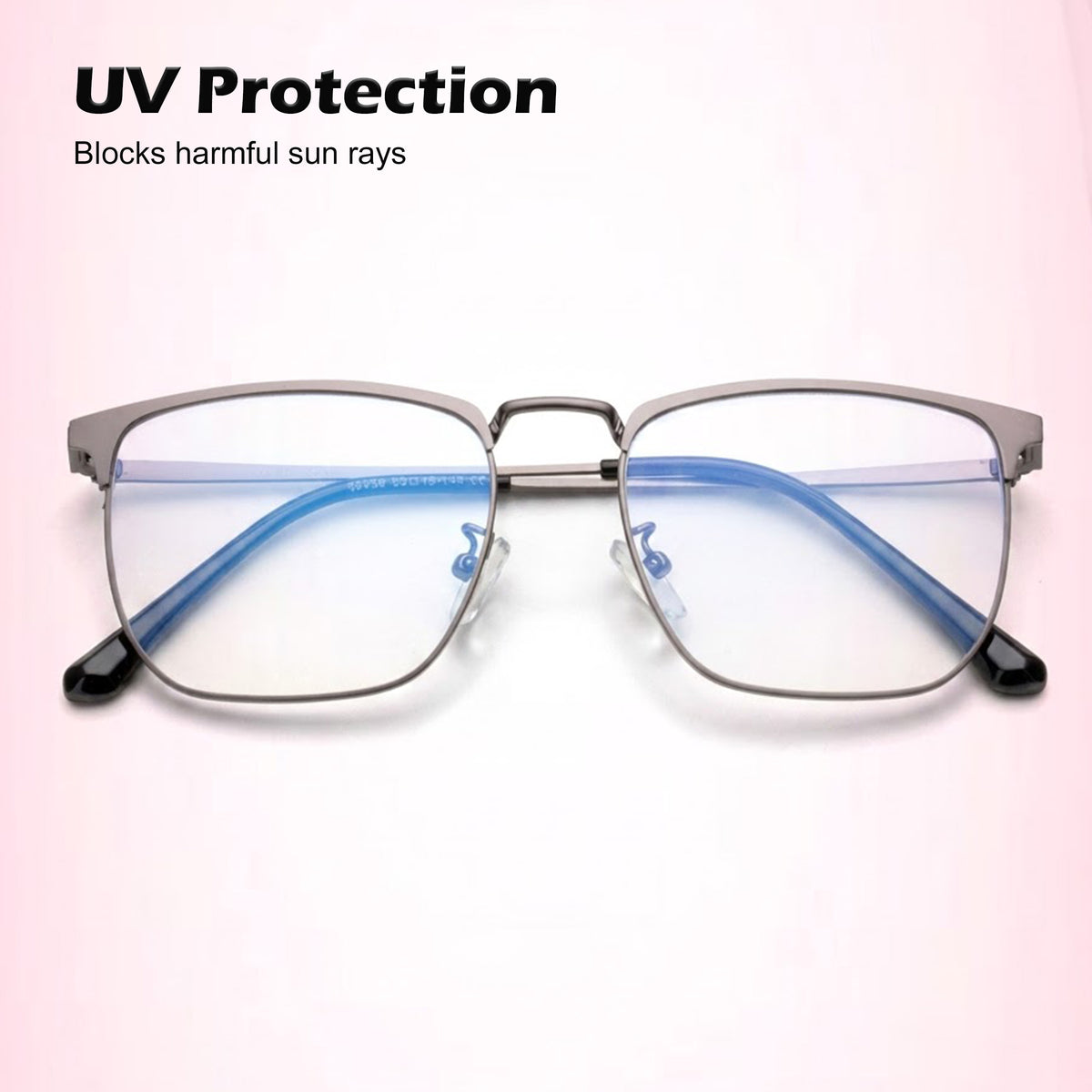 Royal Son Square Matte Black  Blue Light Blocking Spectacles Frames Men Women - SF0086-C1