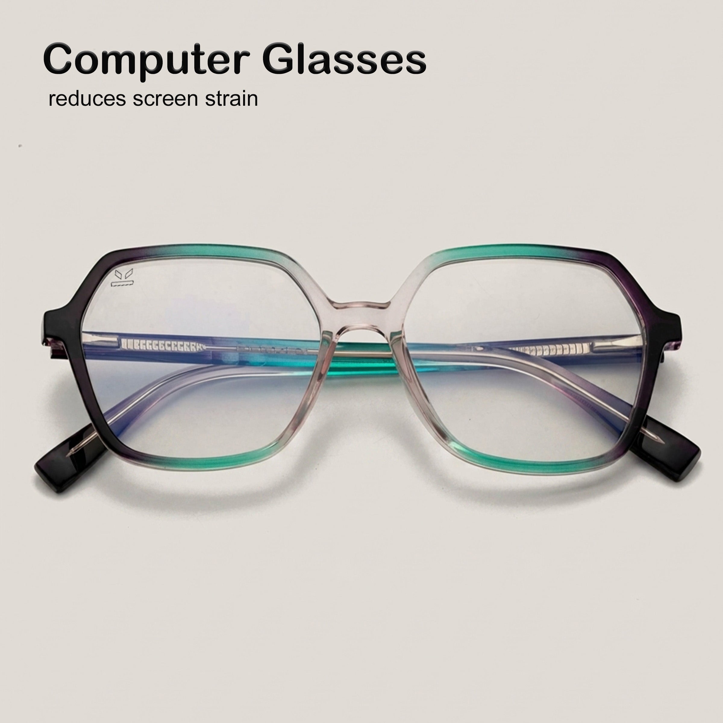 PERKEY Square Full Rim Blue Cut Light Glasses for Women - OPTL0019-C2