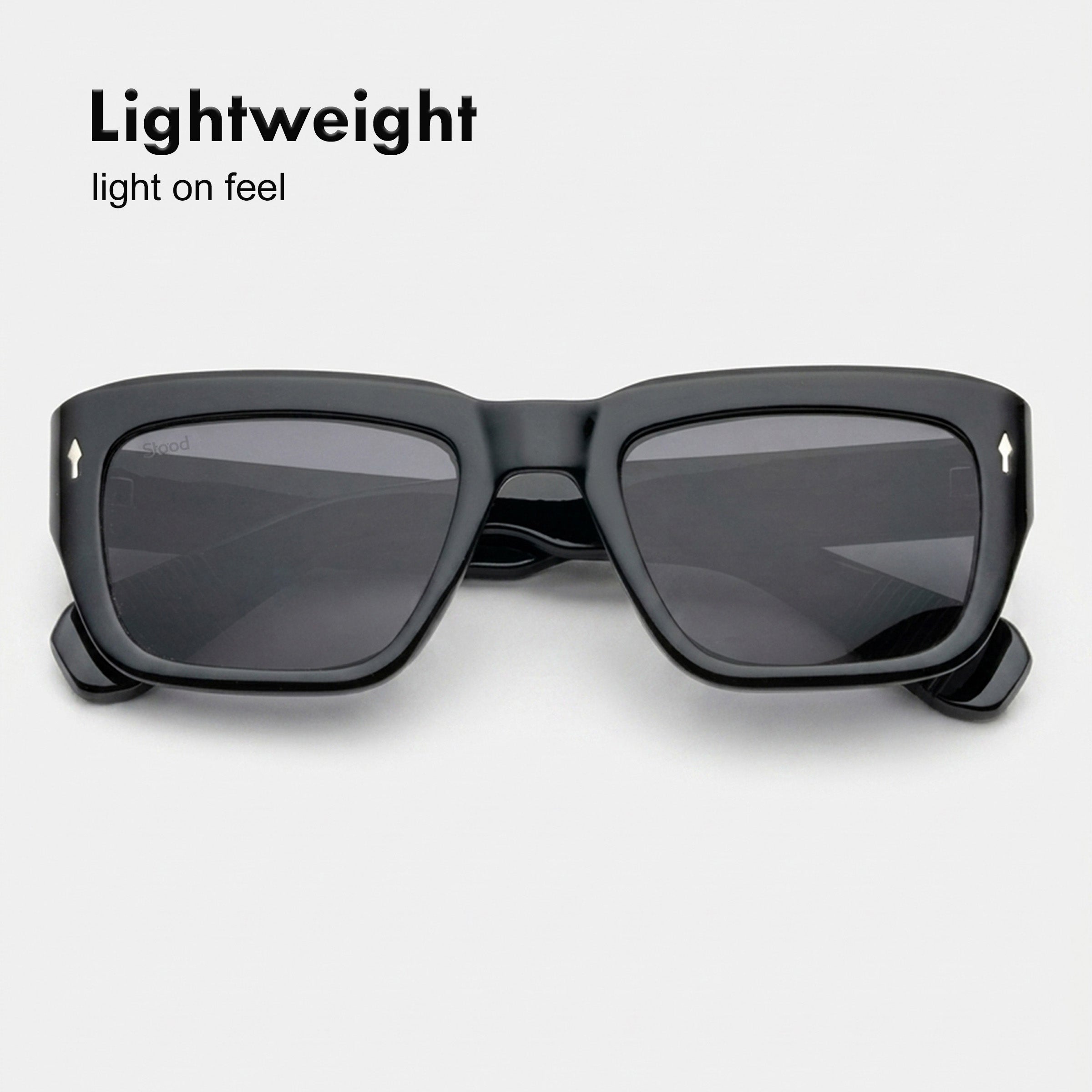Stood Black Rectangle UV Protected Sunglasses For Men & Women - SG-STD0037-C1