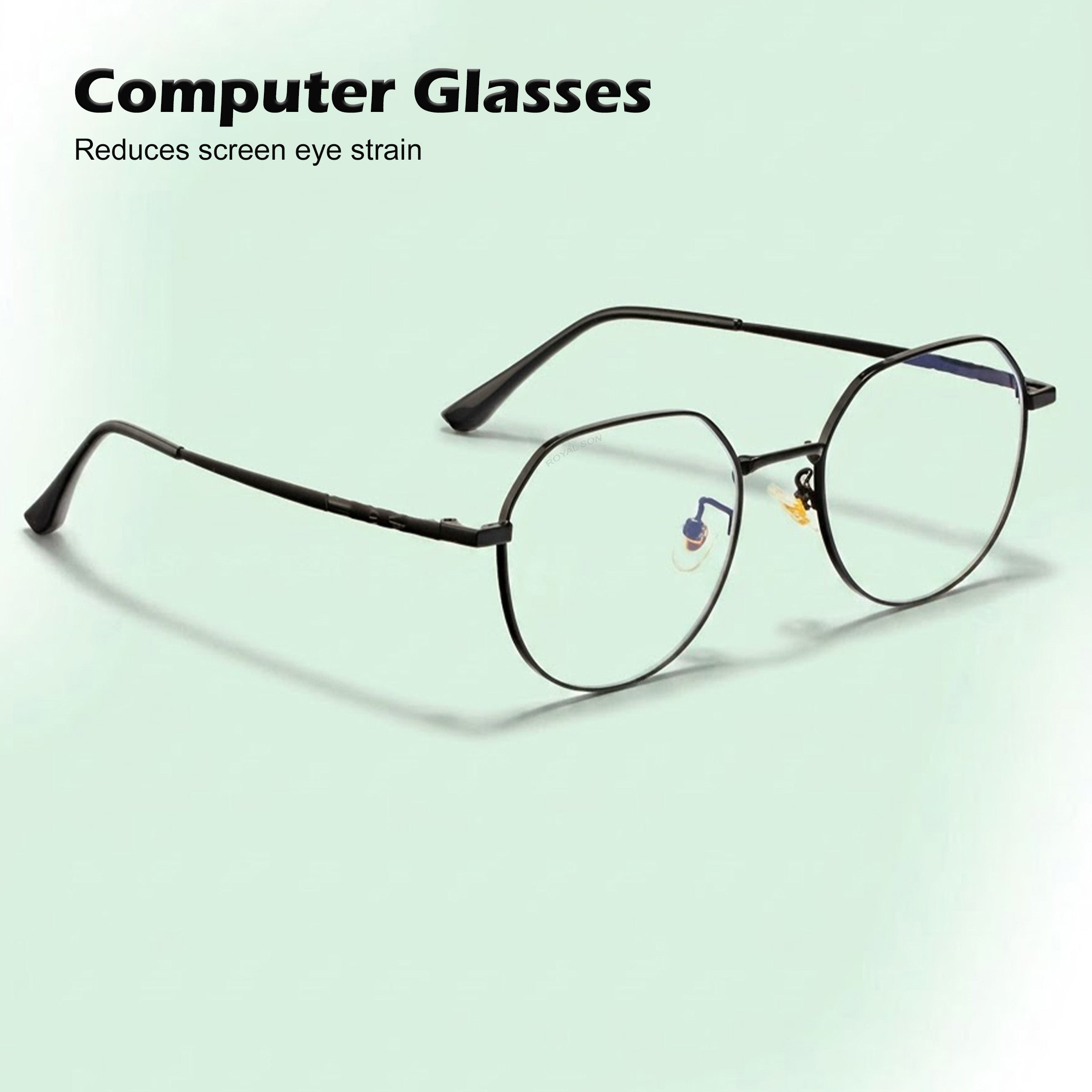 Royal Son Round Blue Ray Cut Men Women Eye Glasses - SF0018-C1