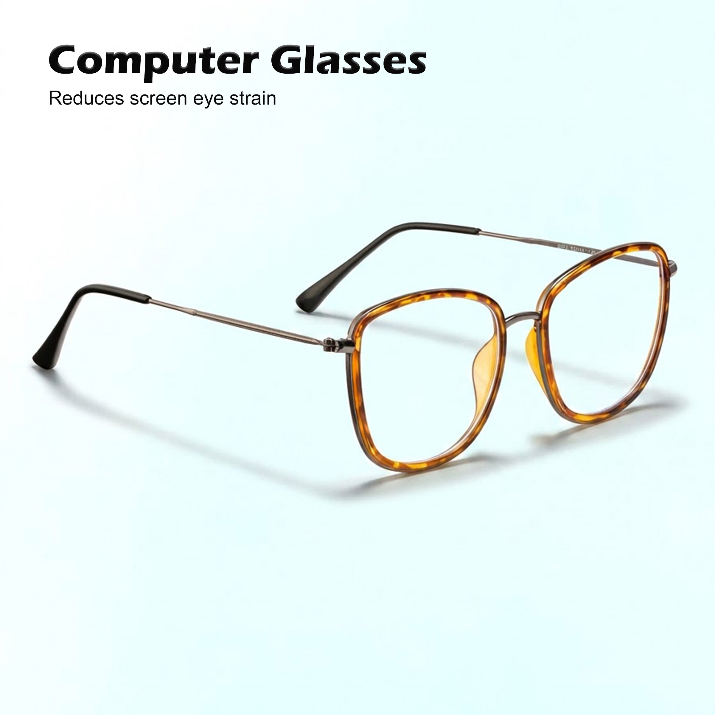 Royal Son Square Blue Ray Cut Men Women Eye Glasses - SF0015-C4
