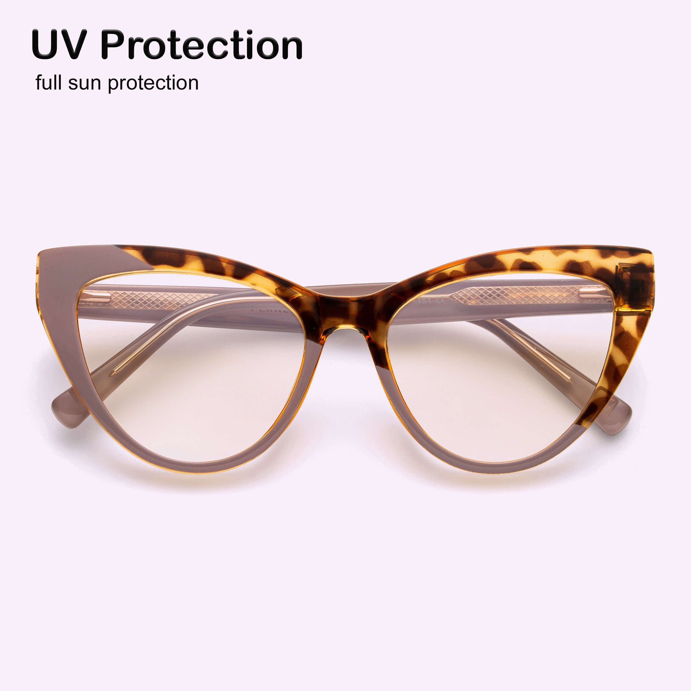PERKEY Full Rim Cat Eye-Oversized Transparent Computer Blue Cut Spectacles Frames Women - OPTL0010-C2