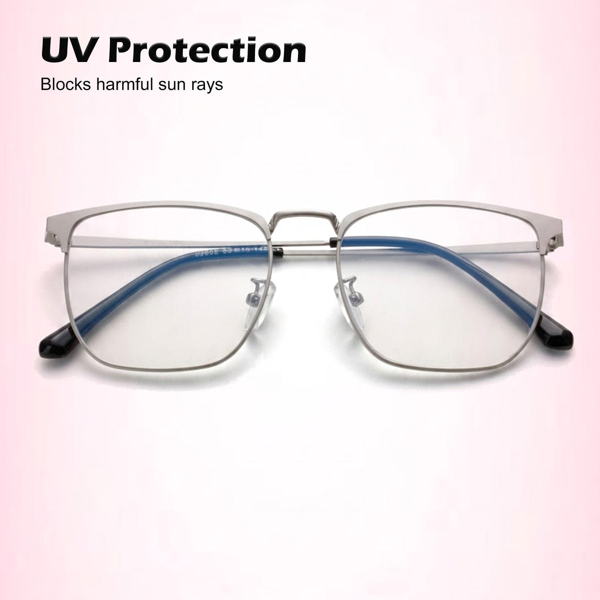 Royal Son Square Matte Silver Computer Glasses  Men Women - SF0086-C3