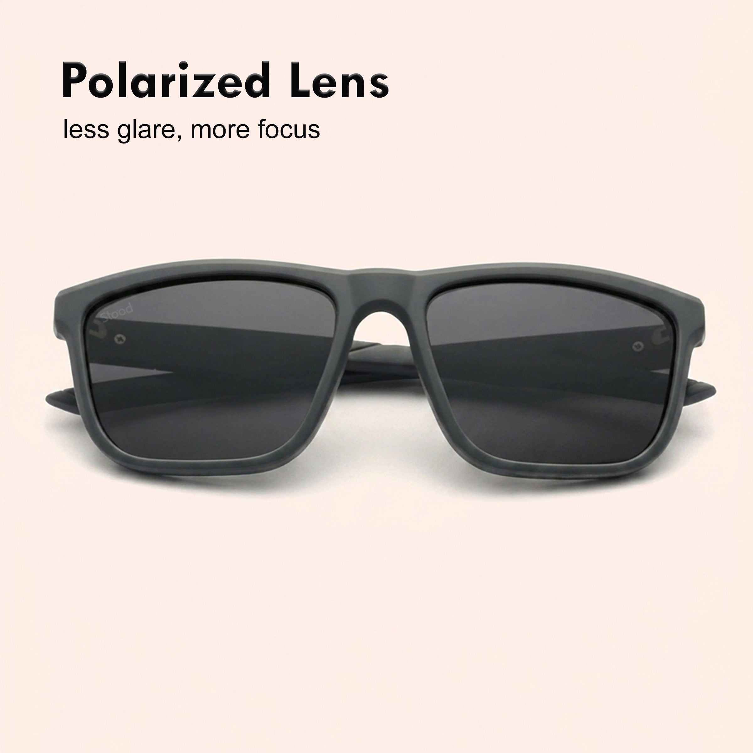 Stood Square Sports Black Polarized UV Protection Chashma For Men & Women New Style – SG-STD0028-C2