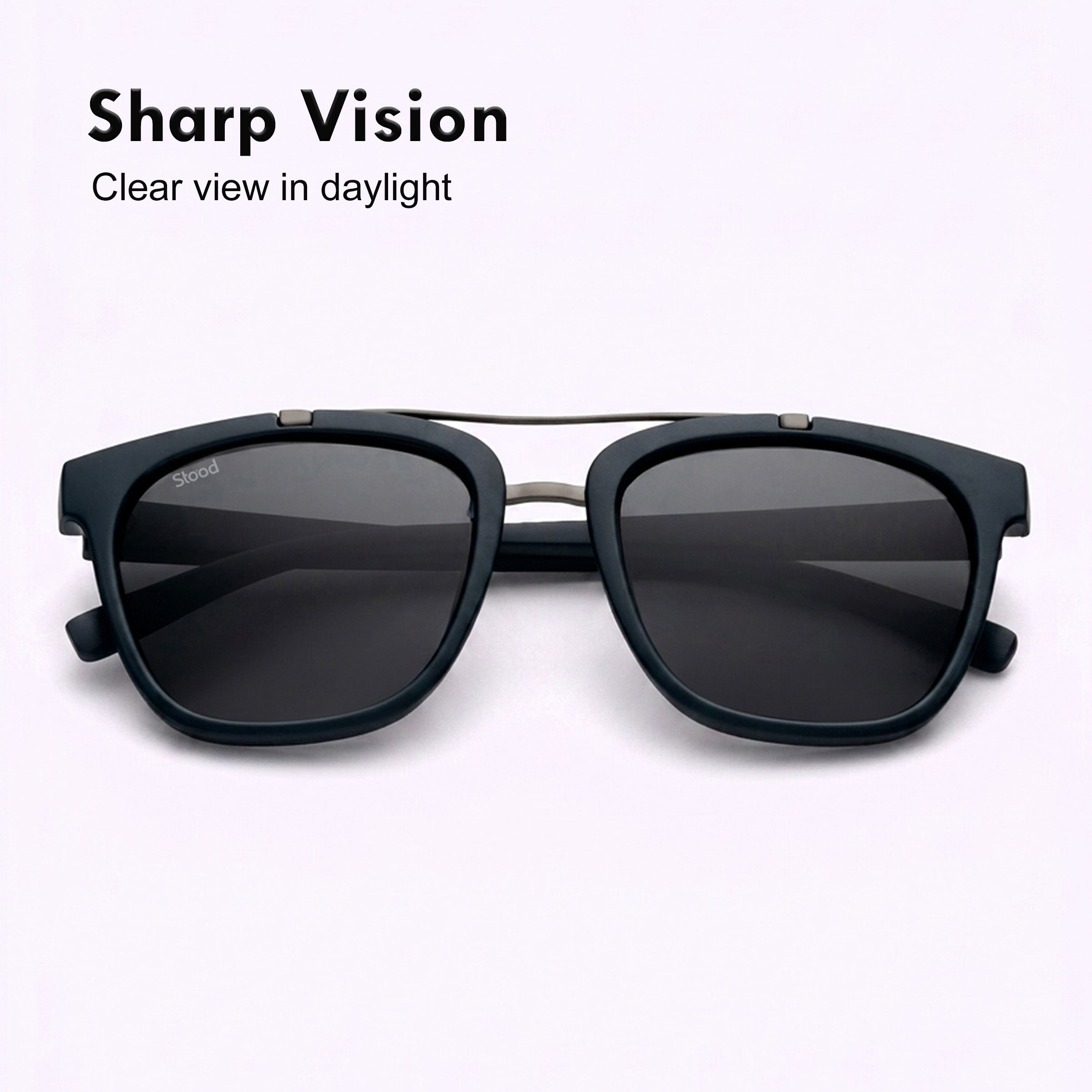 Stood Retro Square Black UV Protection Goggles For Men & Women Sunglasses – SG-STD0021-C3
