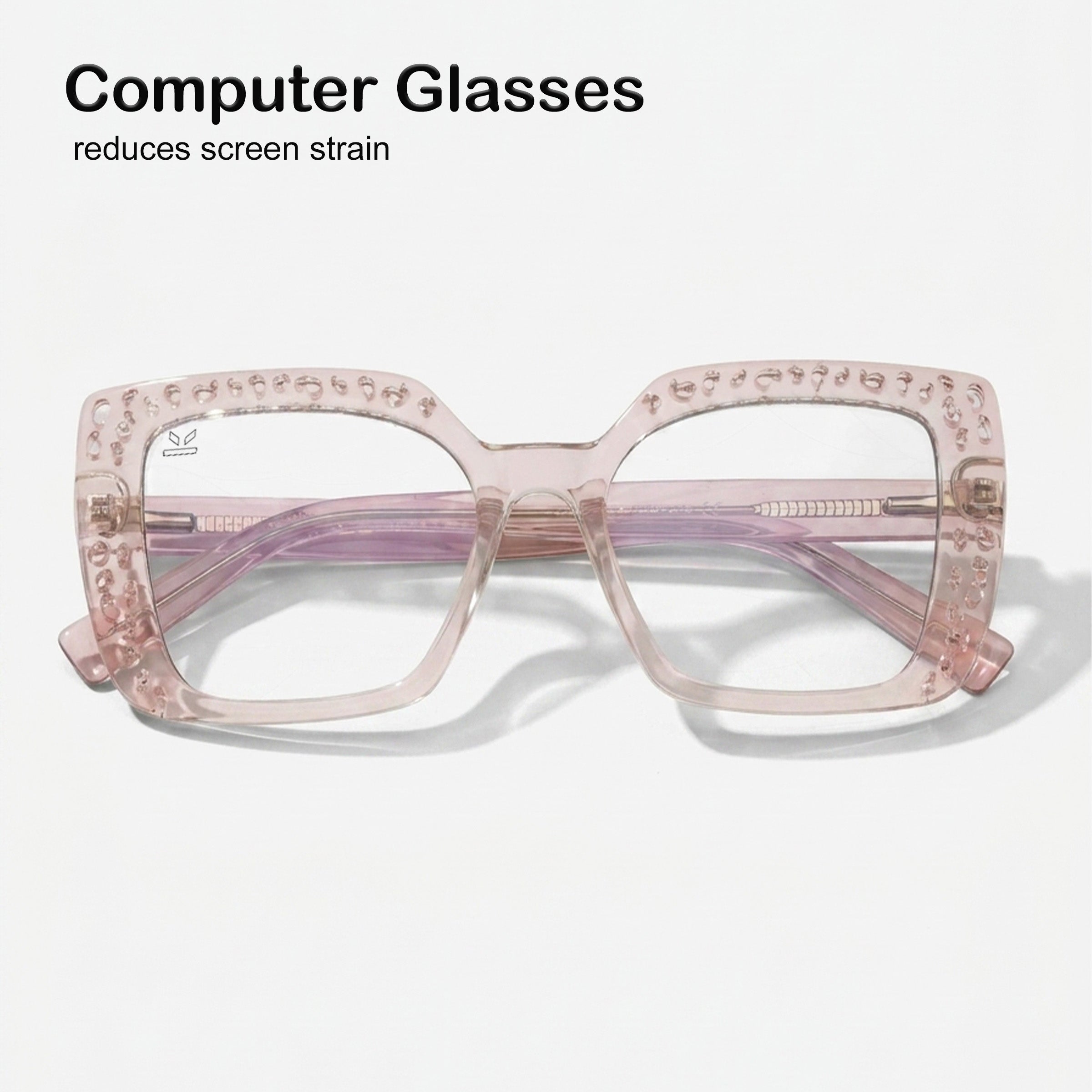 PERKEY Square Full Rim Anti Glare Specs for Women - OPTL0020-C4