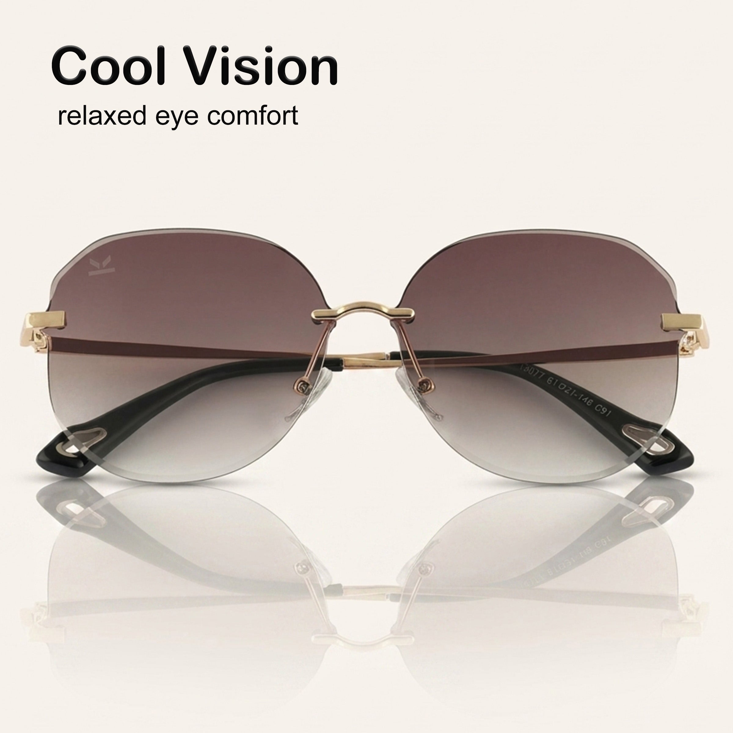 PERKEY UV Protected Stylish Oversized Shades For Women Girls - PRKY0015-C3